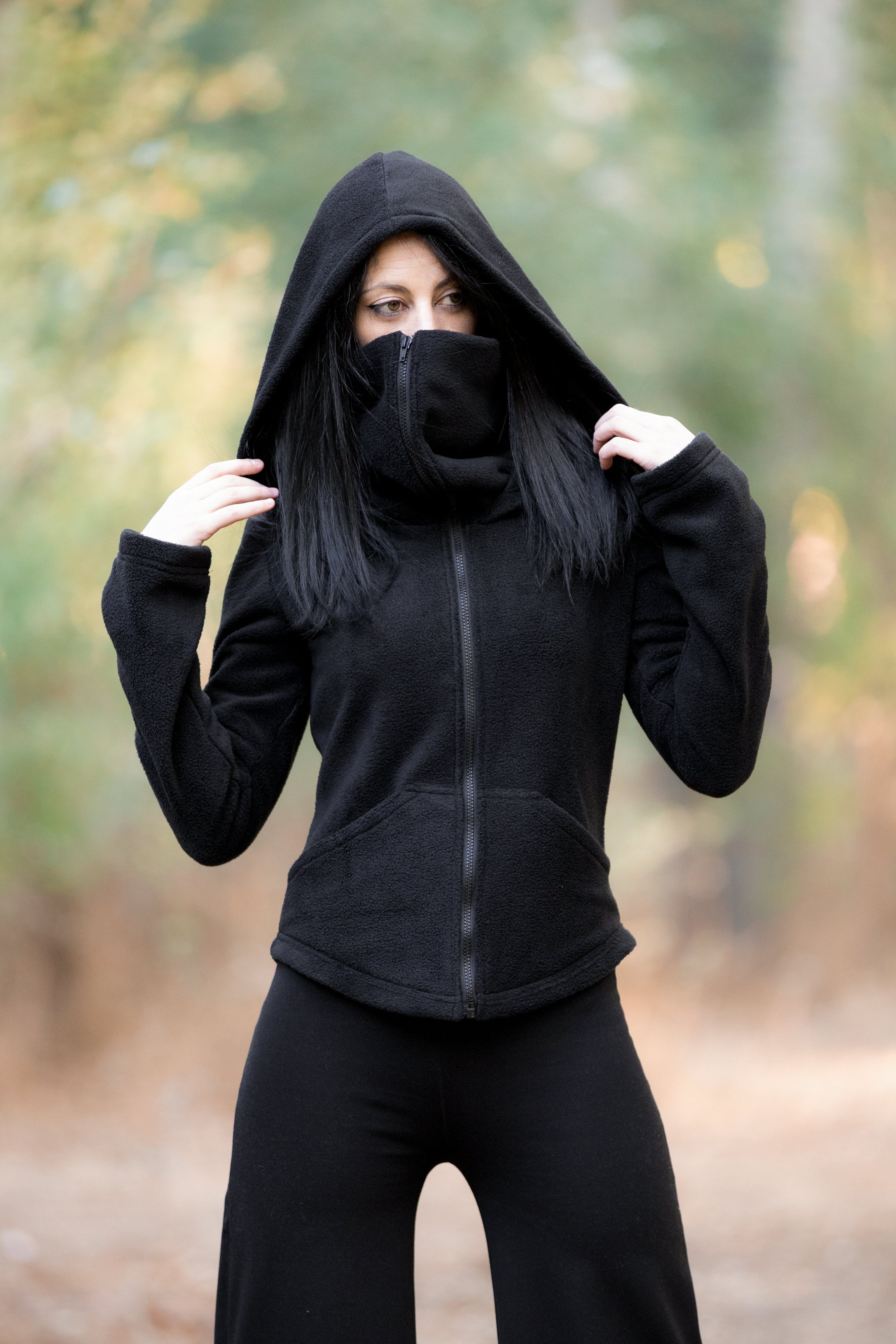 Face mask zip-up hoodie