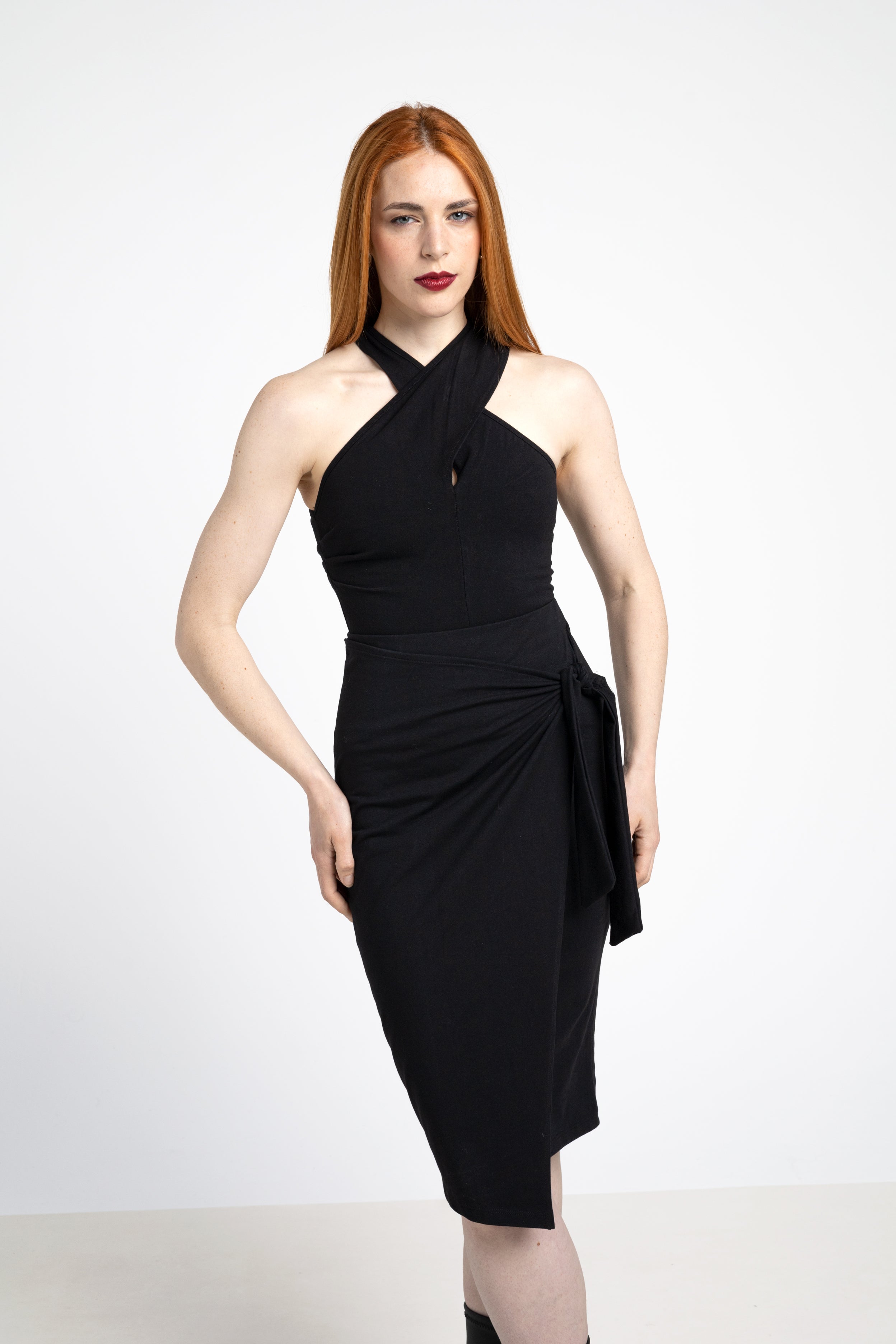 Drapped pencil midi skirt - Organic cotton