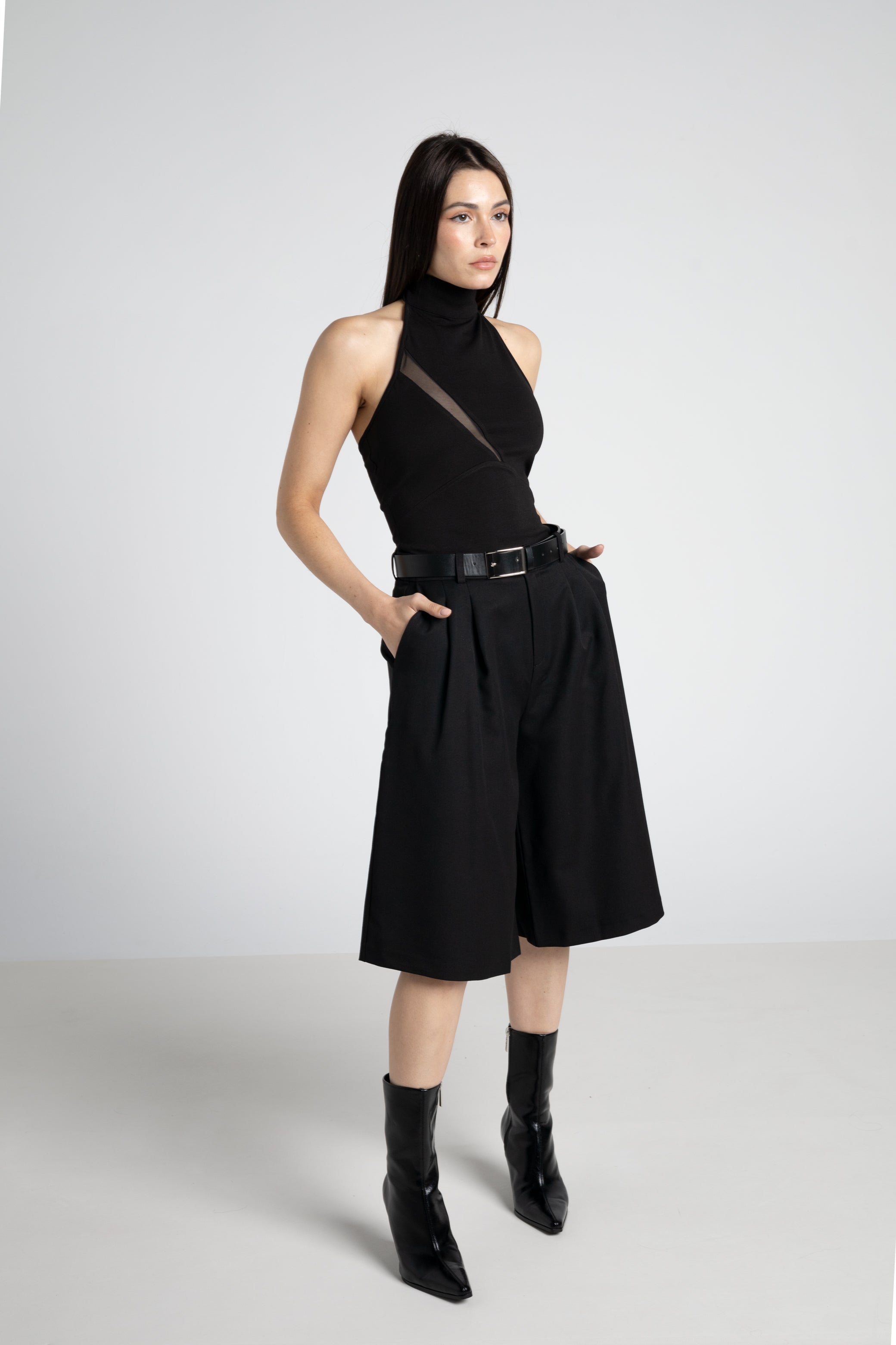 Cropped pleated culotte trousers with a skirted silhouette - Tailor Jorts