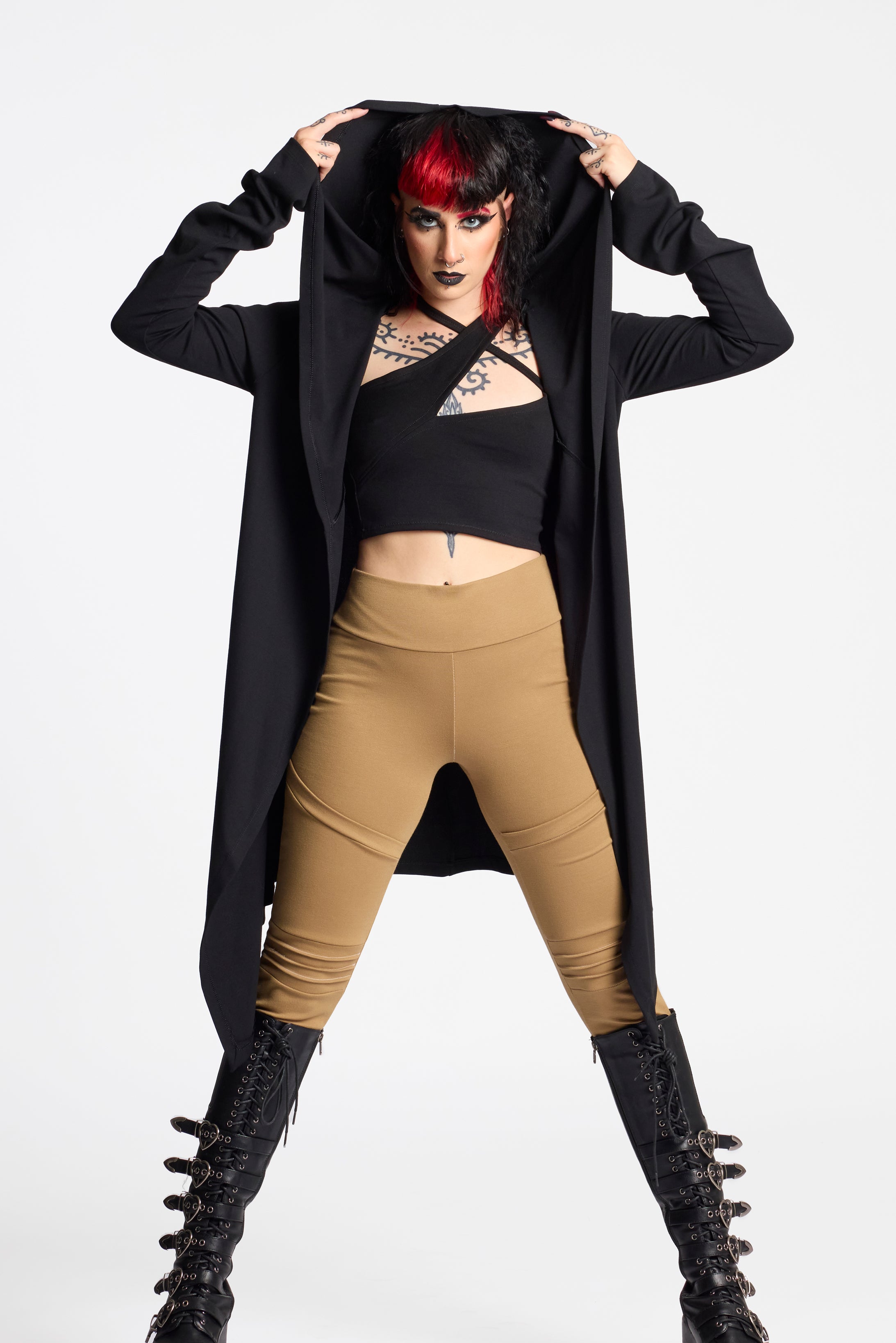 Cut out asymmetric gothic crop top