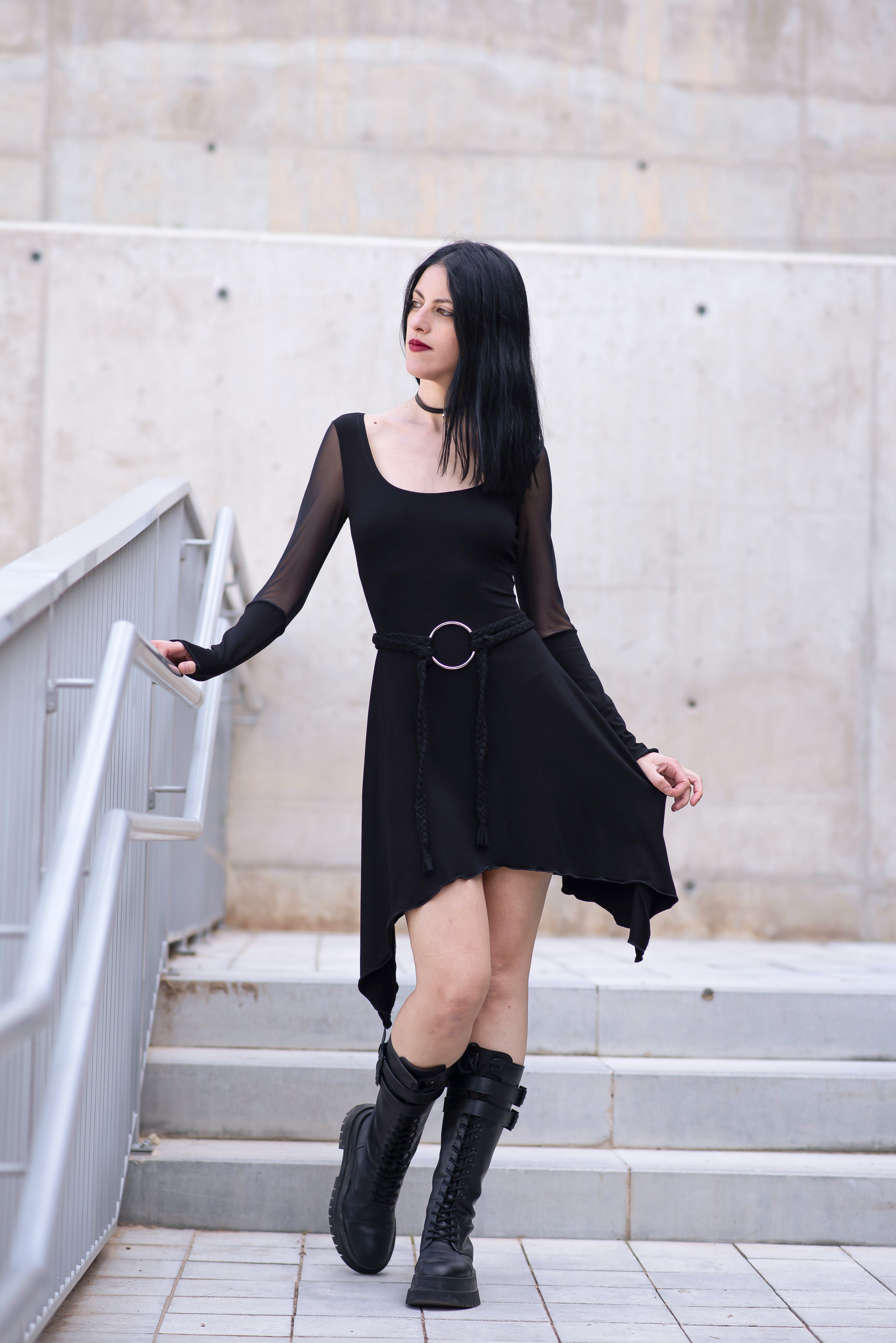 Lluvia dress – Mesh fairy goth tunic dress