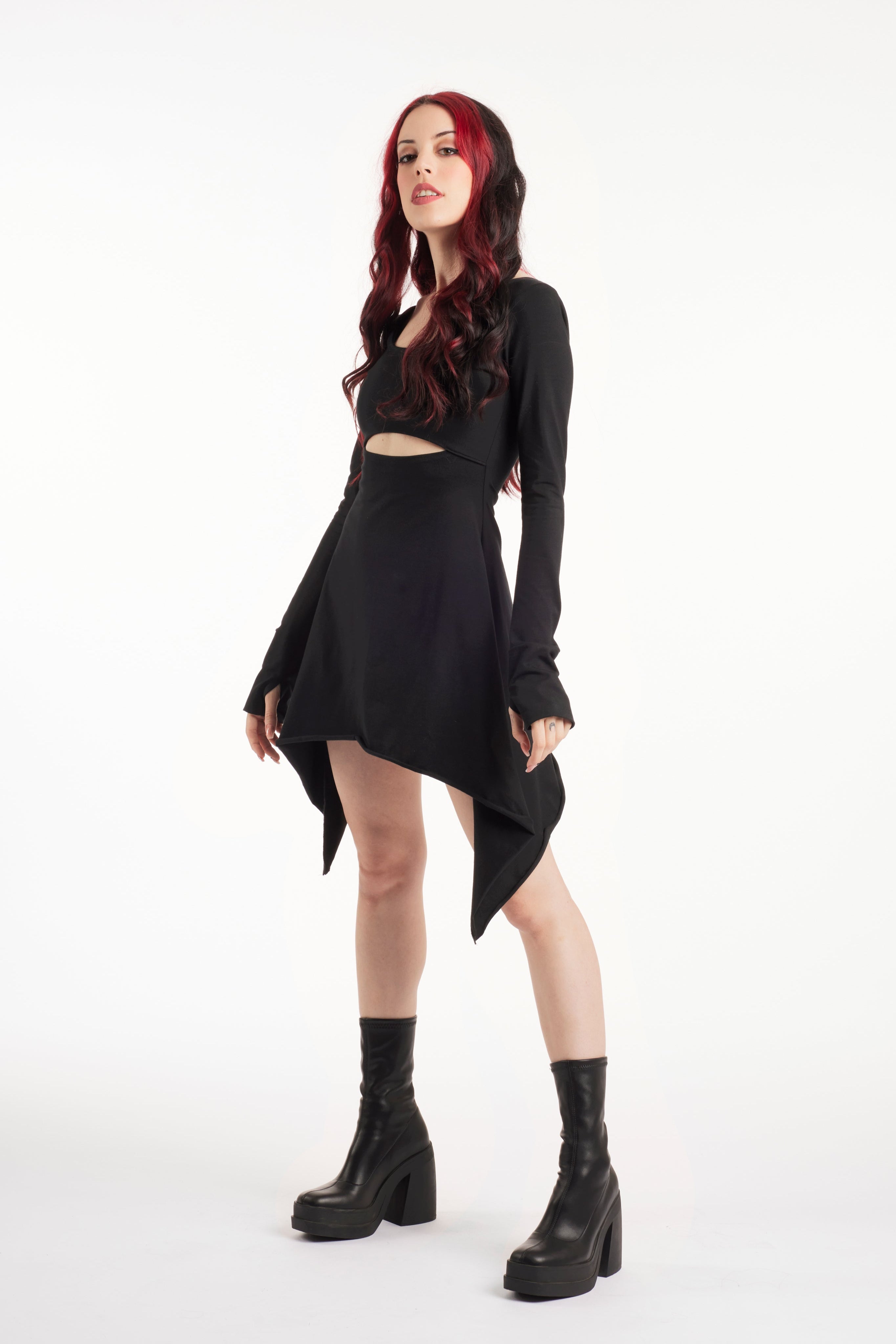 Bordeaux Asymmetrical Fairy Tunic Dress | Organic Cotton Boho Pixie Tunic