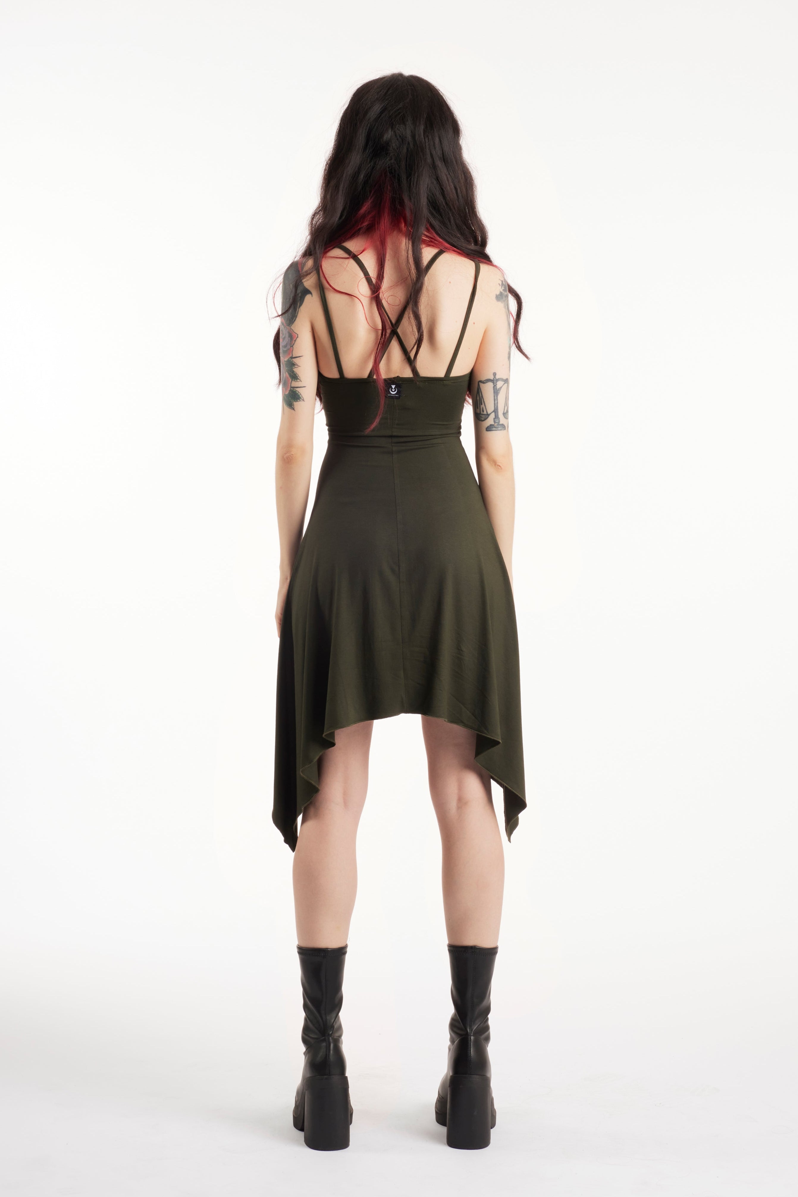 Fairy black Gothic Asymmetrical Festival Dress