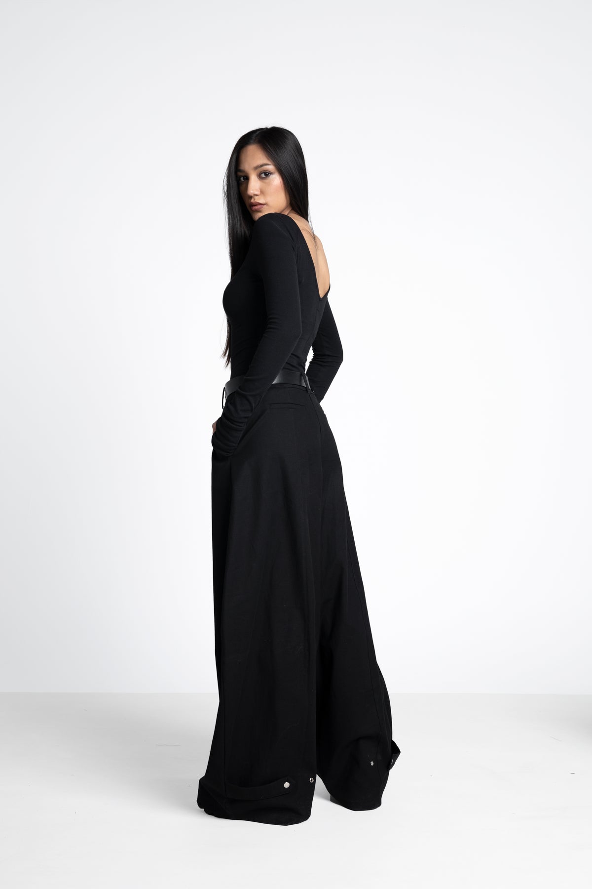 Noa top black - Reversible neck