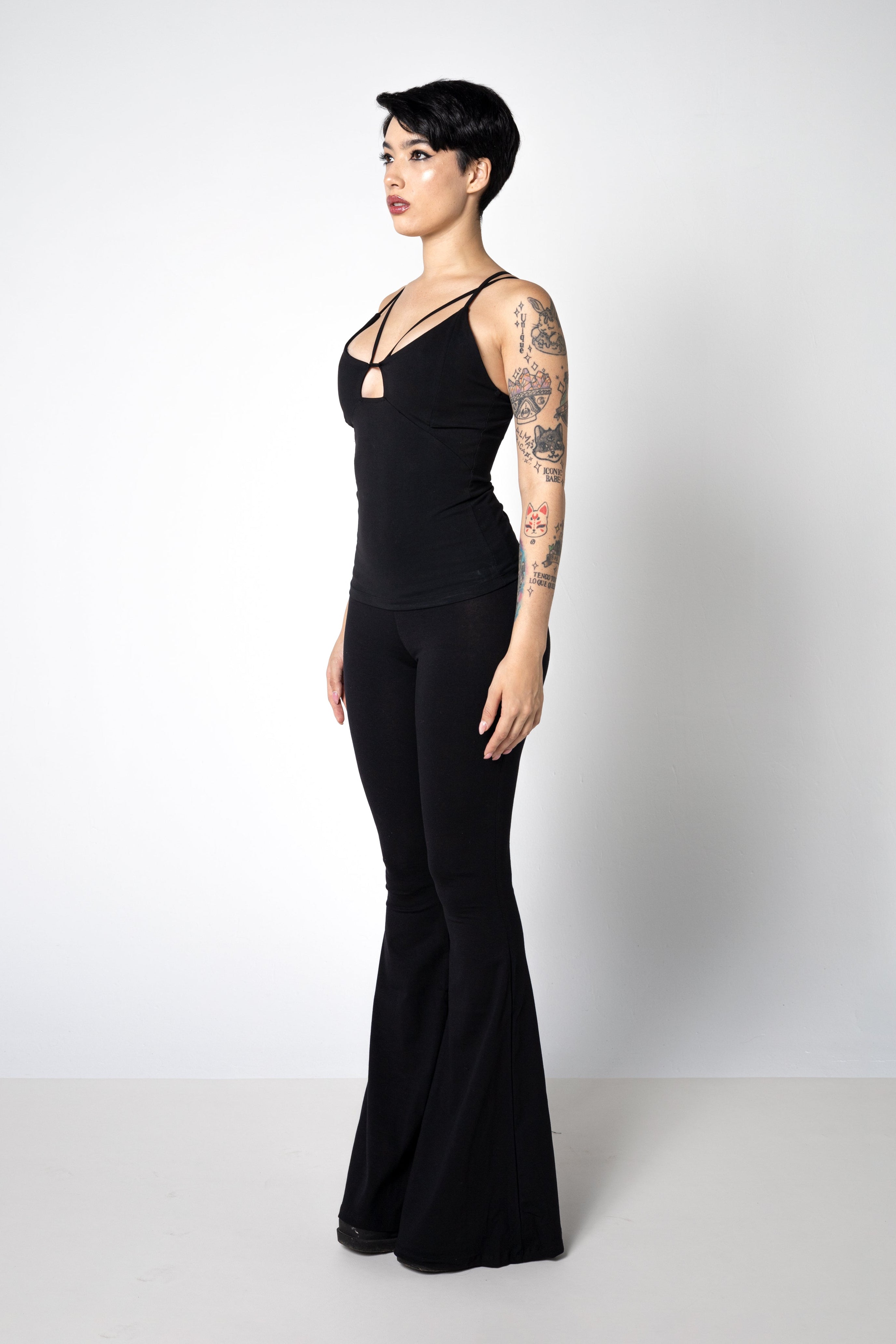 Pantalones de algodón orgánico Black Flare