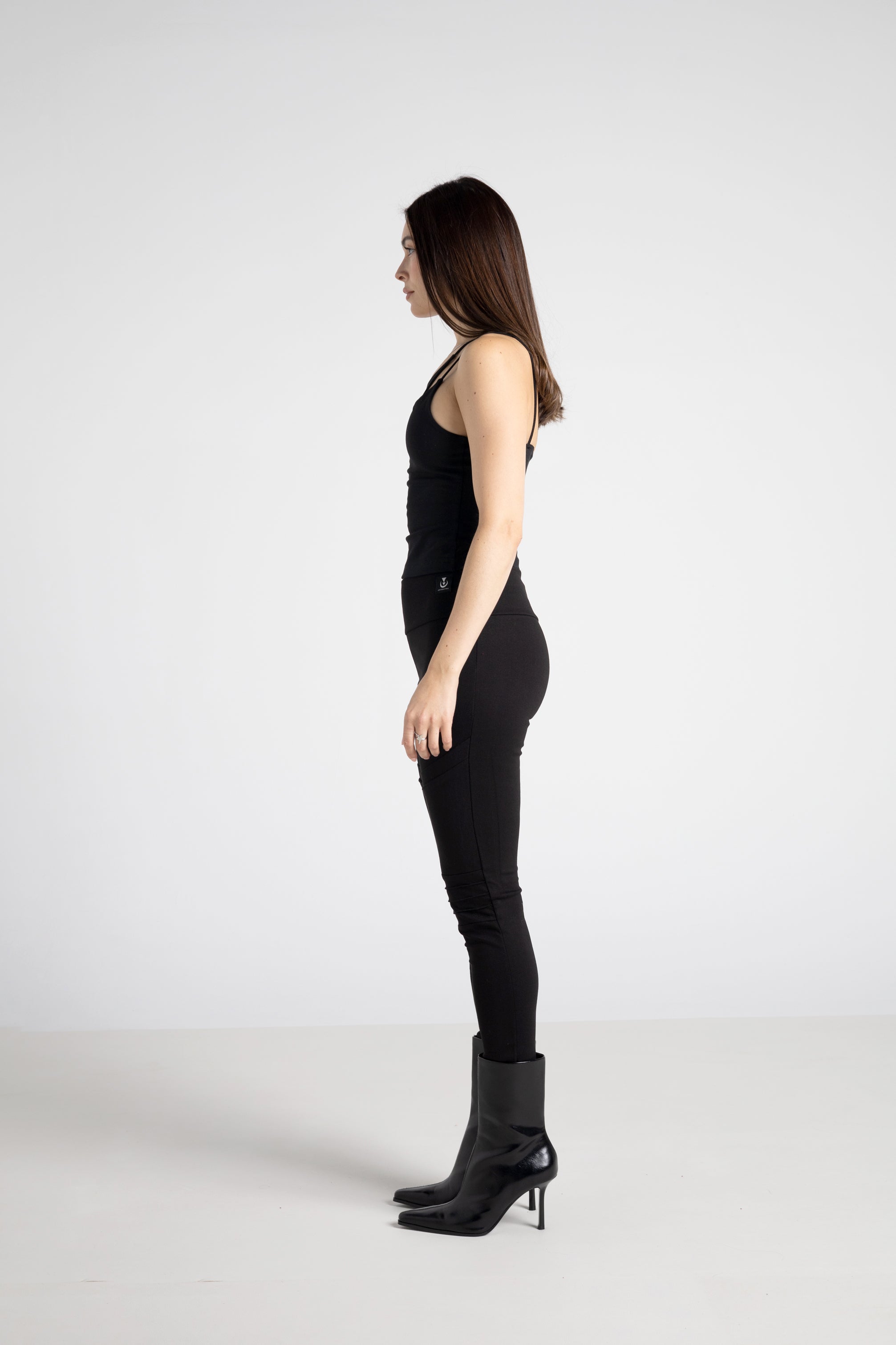 Skinny Leggings Pants with Knee Seams – Steampunk Futuristic Stretch Trousers