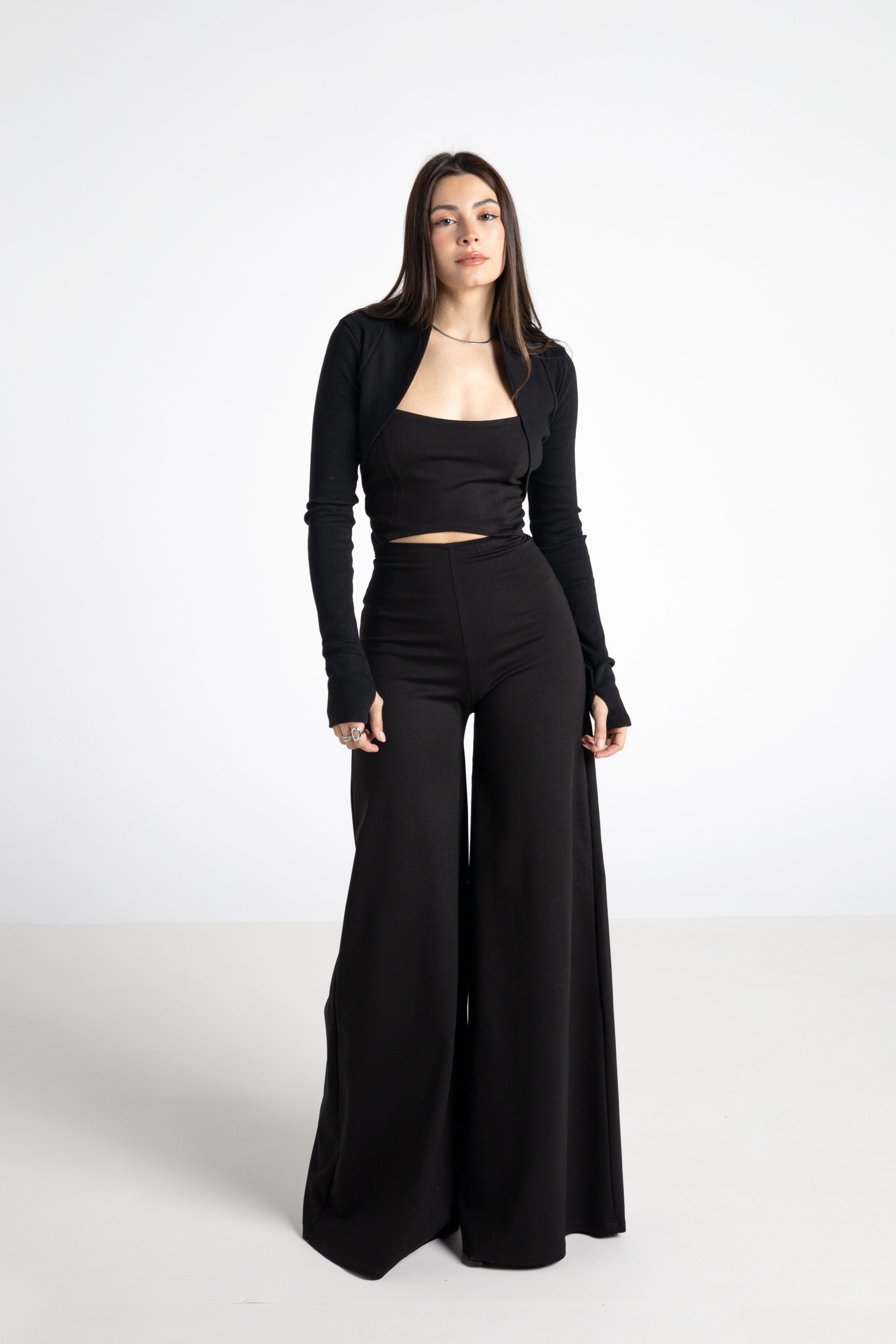 Mono de pierna ancha negro