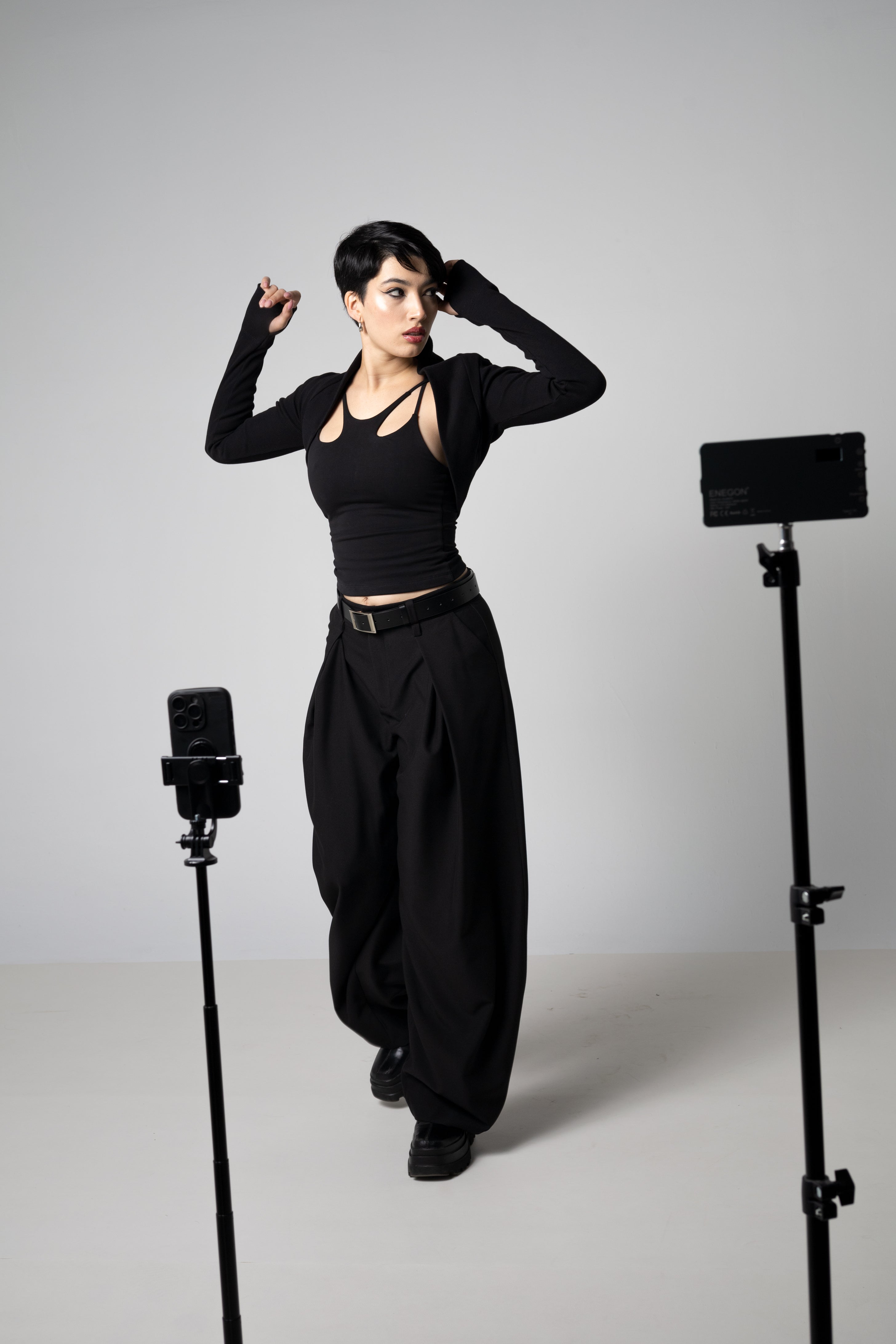 Tailored Baggy wide leg Trousers -  Barrel pleated Pants
