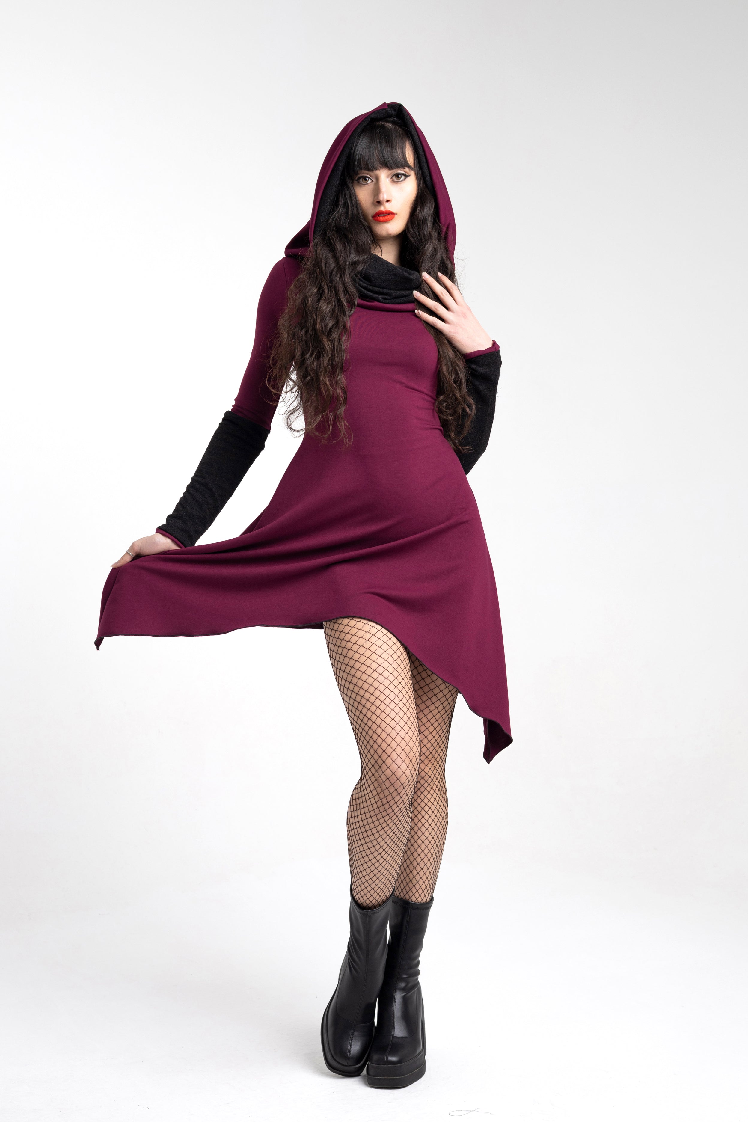 Black Cowl neck elven tunic dress