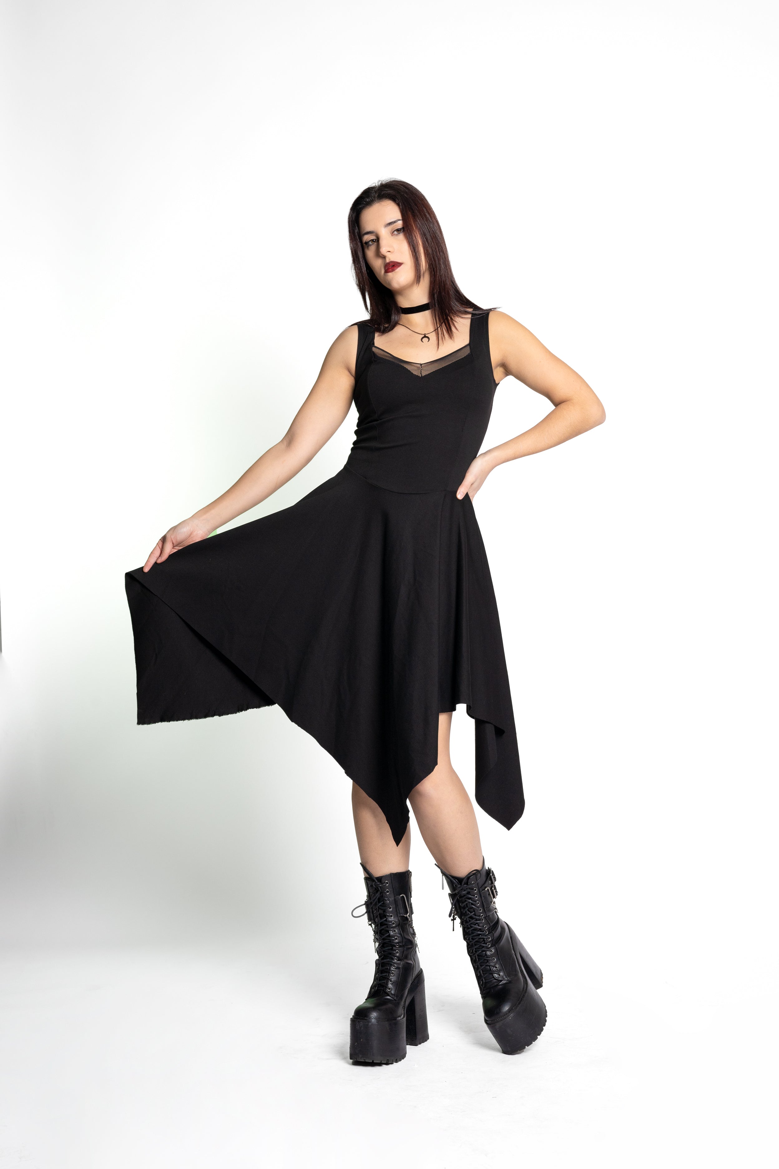 Teal Corset midi sleeveless fairy witch dress