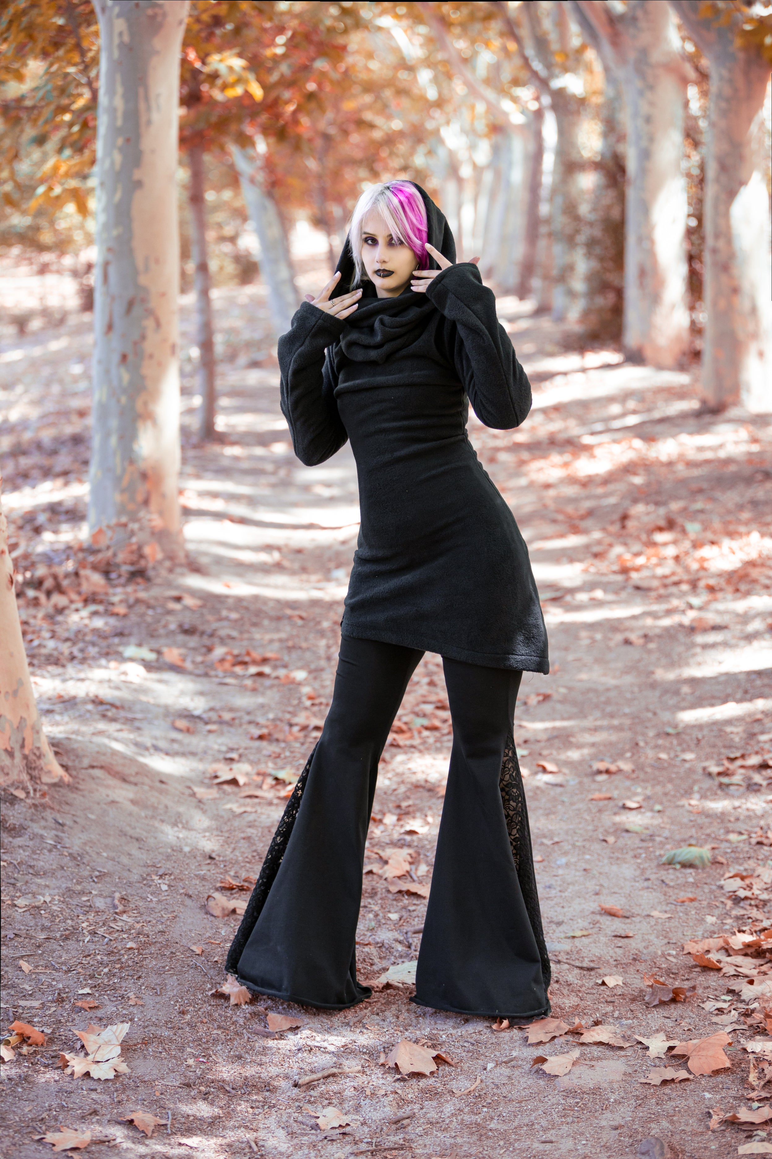 Winter Long Hooded Fleece Coat – Elven Gothic Hoodie Jacket