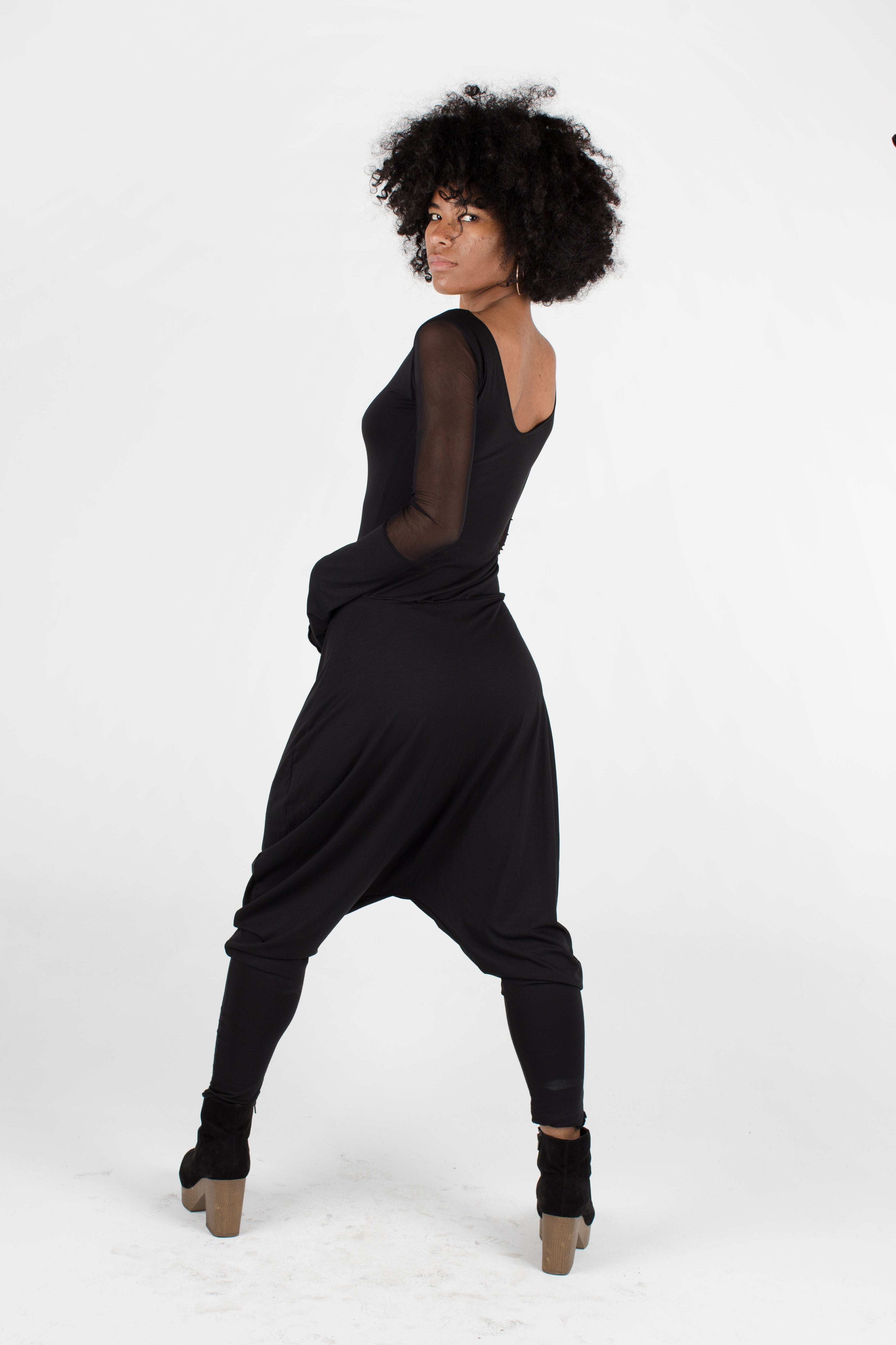 Long sleeve harem jumpsuit