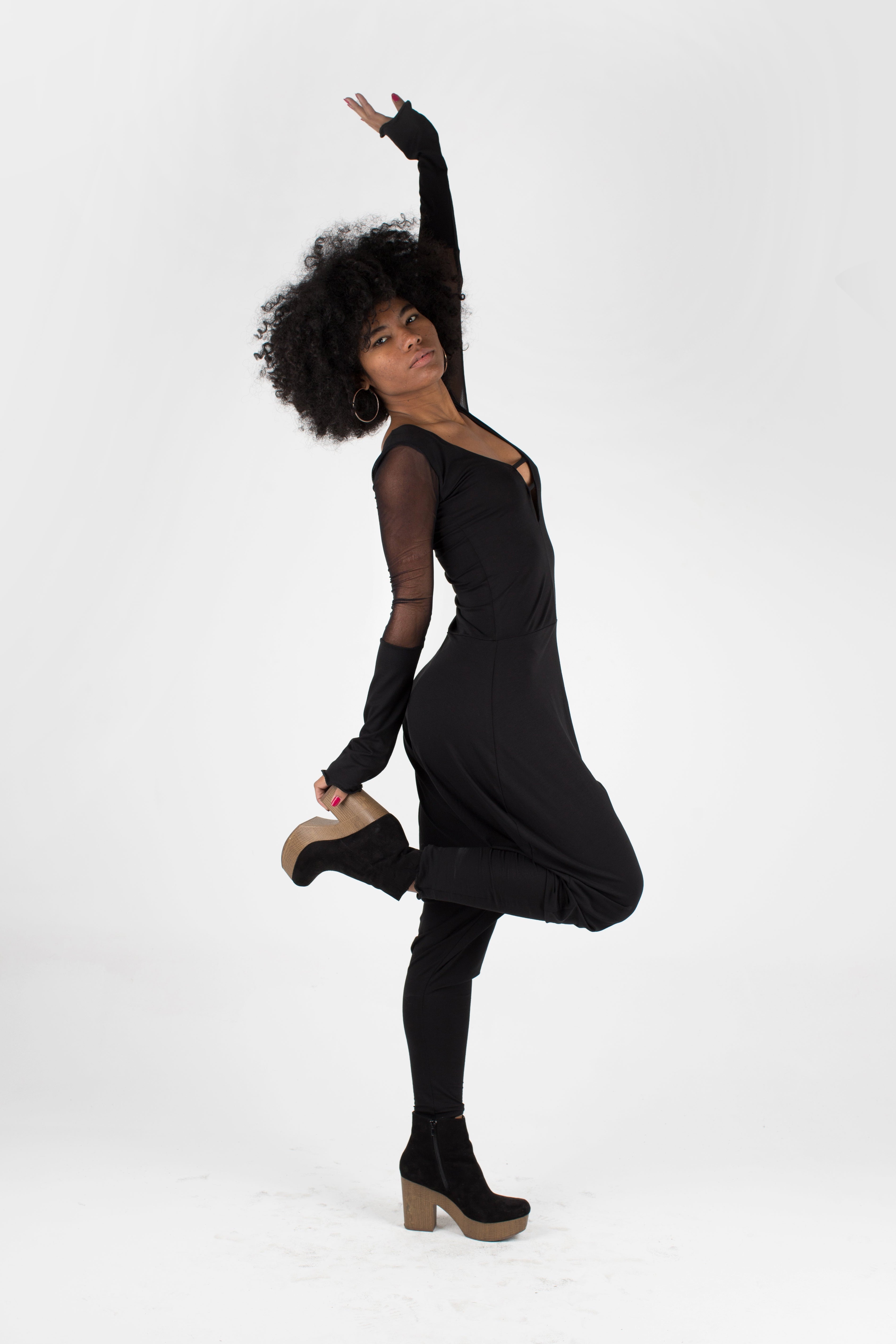 Long sleeve harem jumpsuit