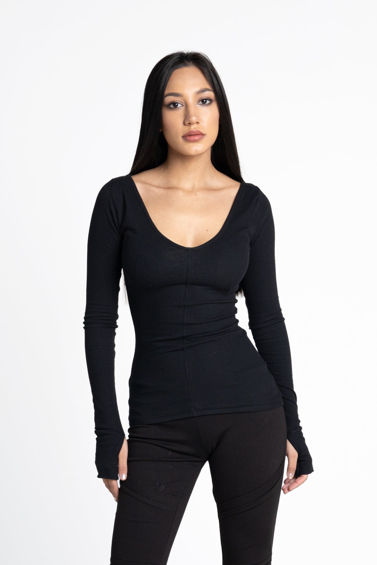 Noa top black - Reversible neck