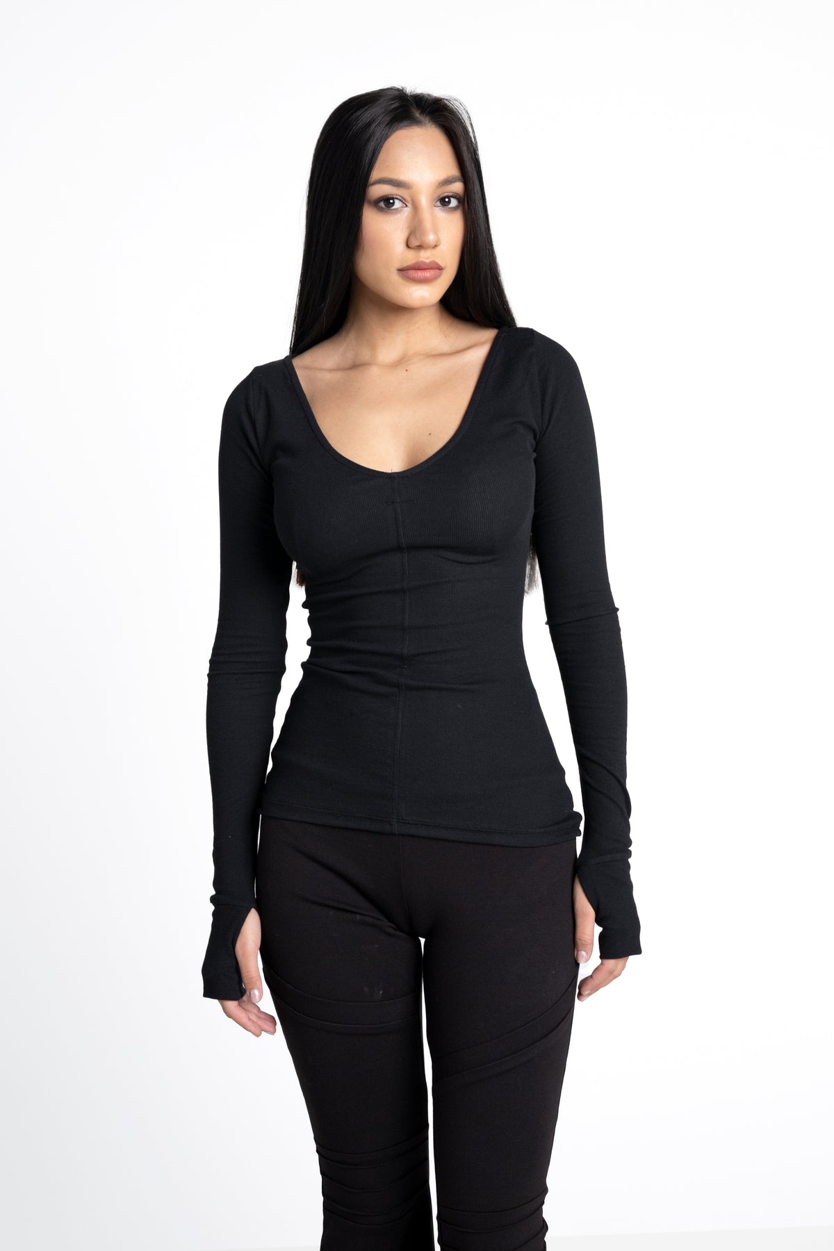 Noa top black - Reversible neck
