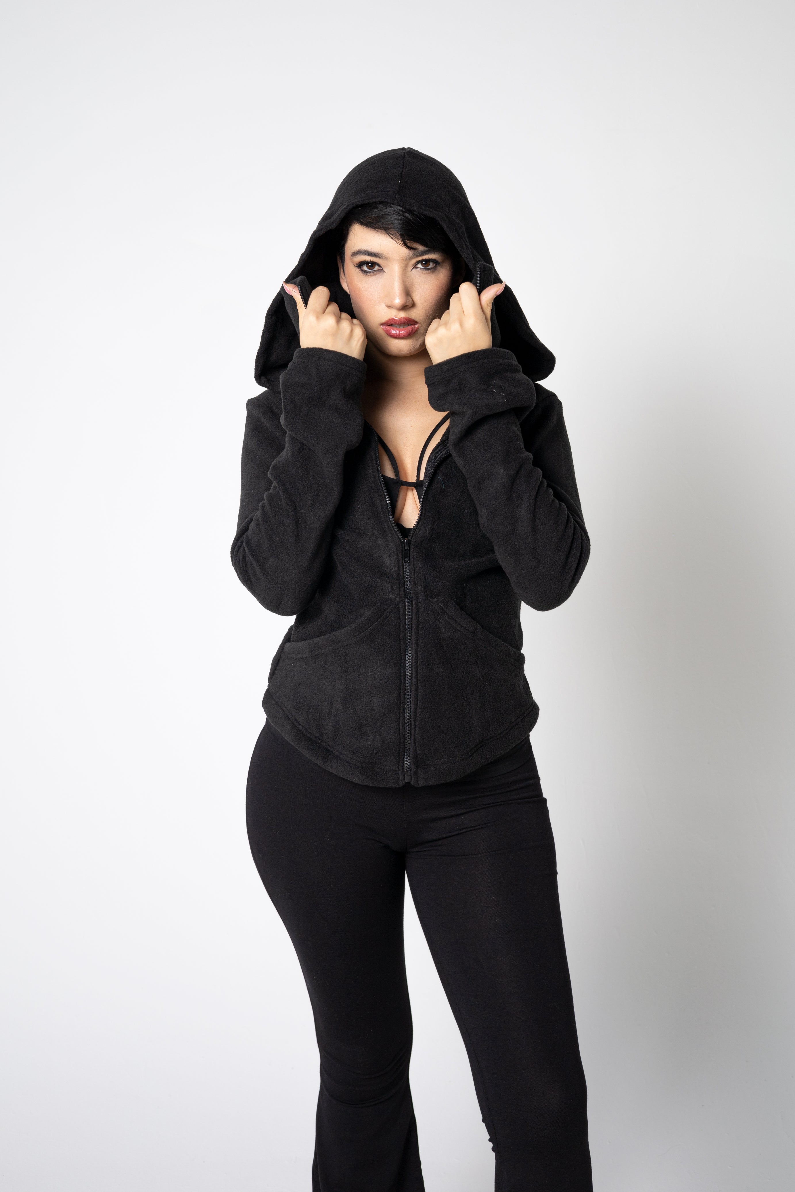 Face mask zip-up hoodie