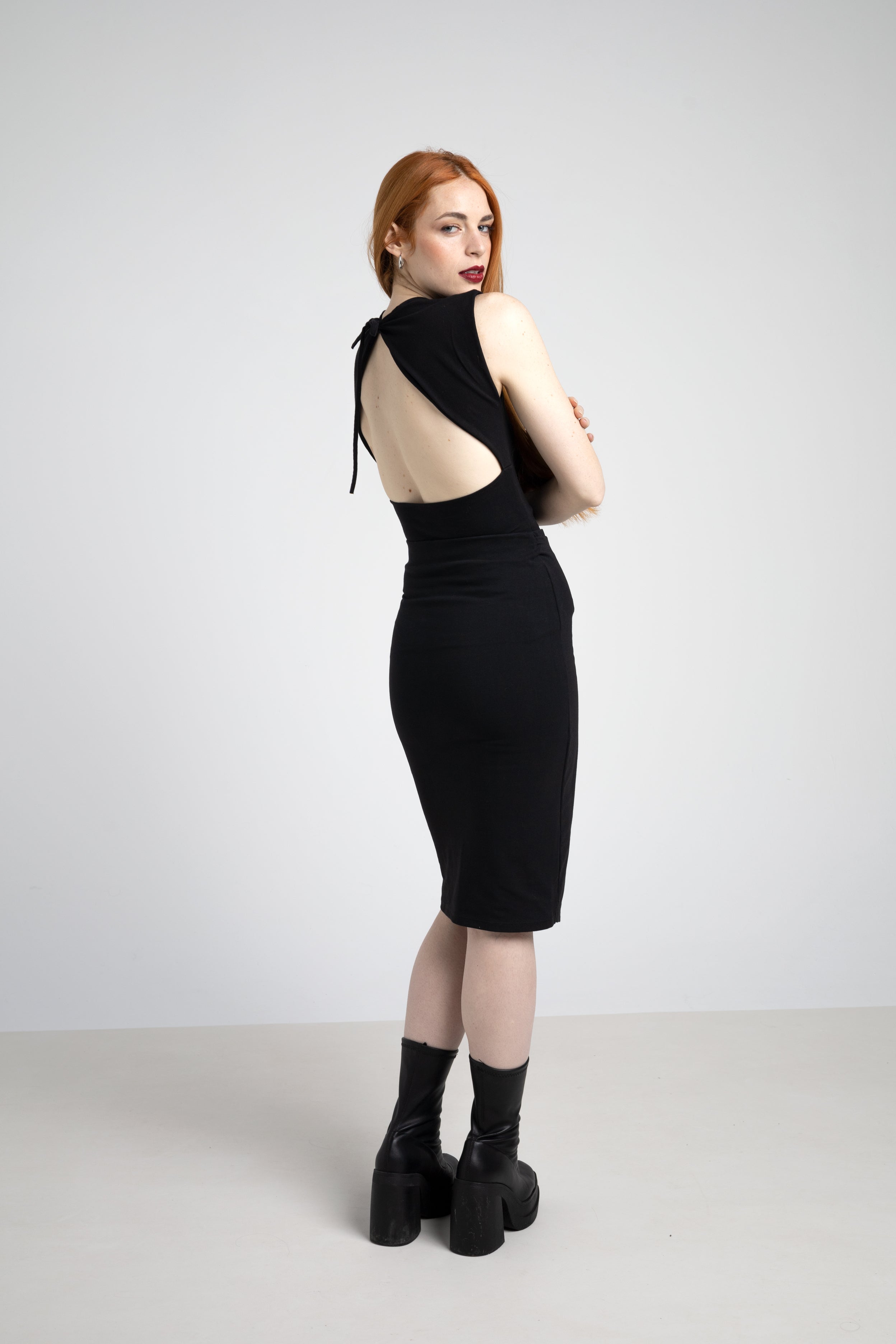 Drapped pencil midi skirt - Organic cotton