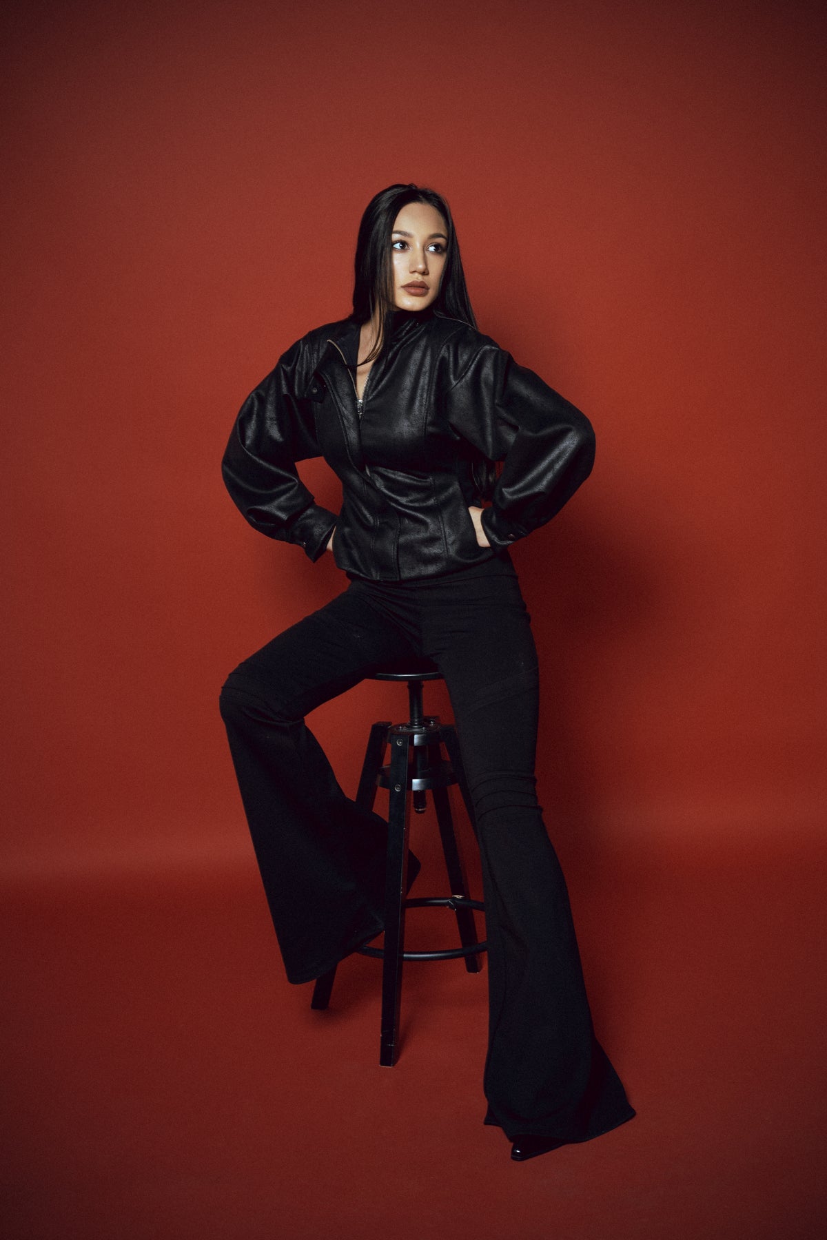 Flare bottoms with front pockets