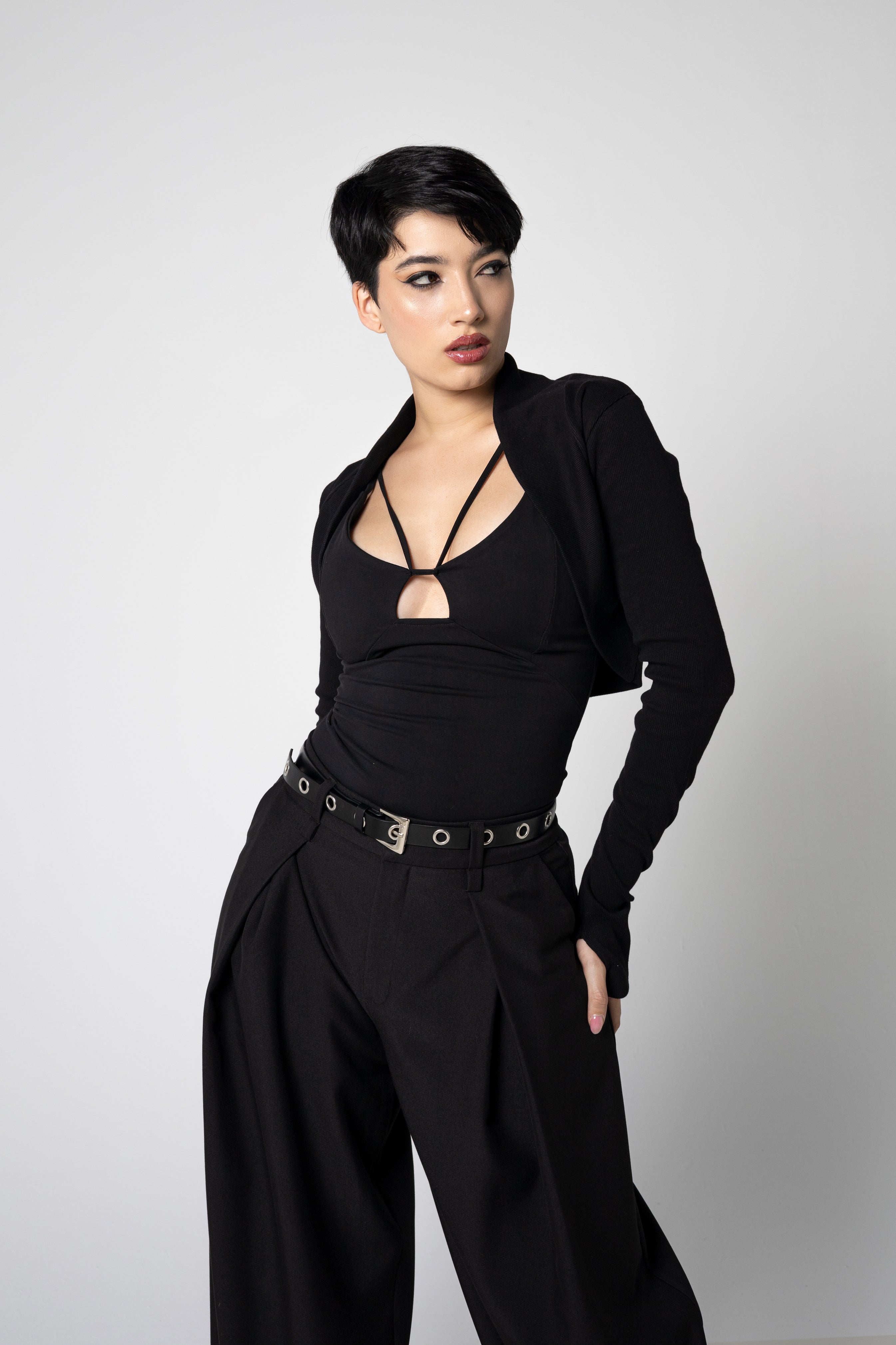 Organic Cotton Rib Shrug – Long Sleeve Layer with Thumbholes - XS to 2XL