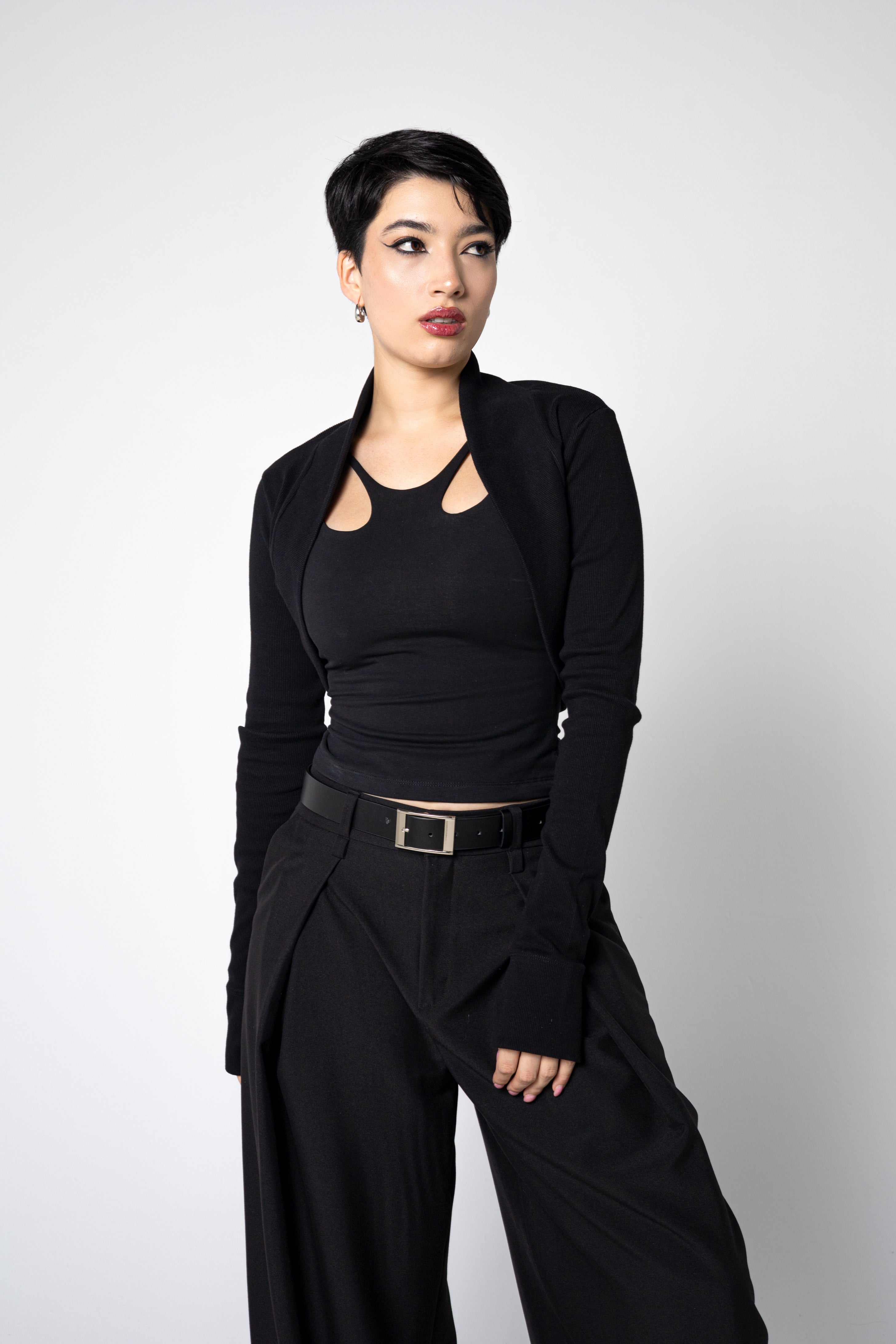Organic Cotton Rib Shrug – Long Sleeve Layer with Thumbholes - XS to 2XL