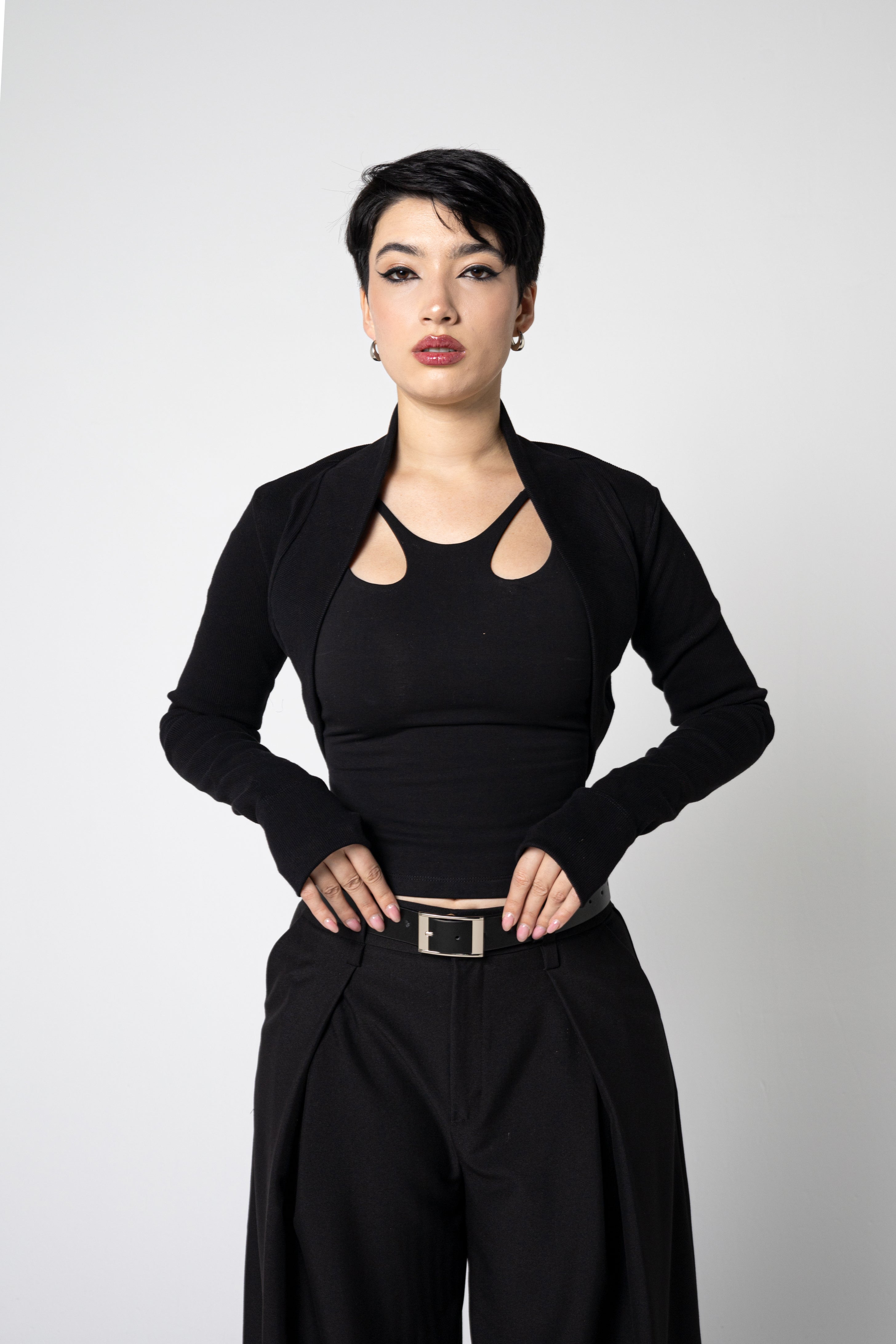 Organic Cotton Rib Shrug – Long Sleeve Layer with Thumbholes - XS to 2XL