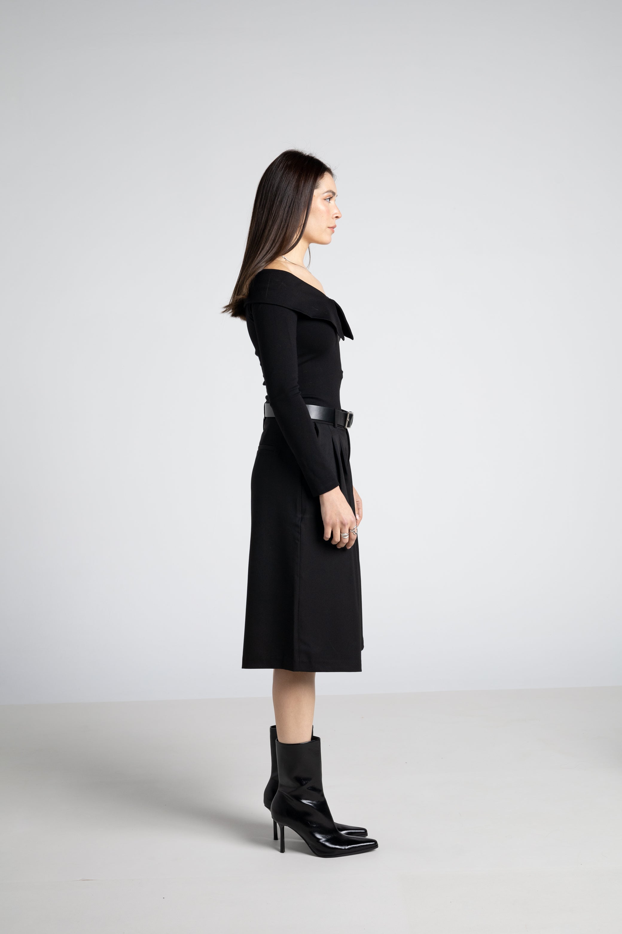 Top con cuello barco y cremallera - Top victoriano Bardot