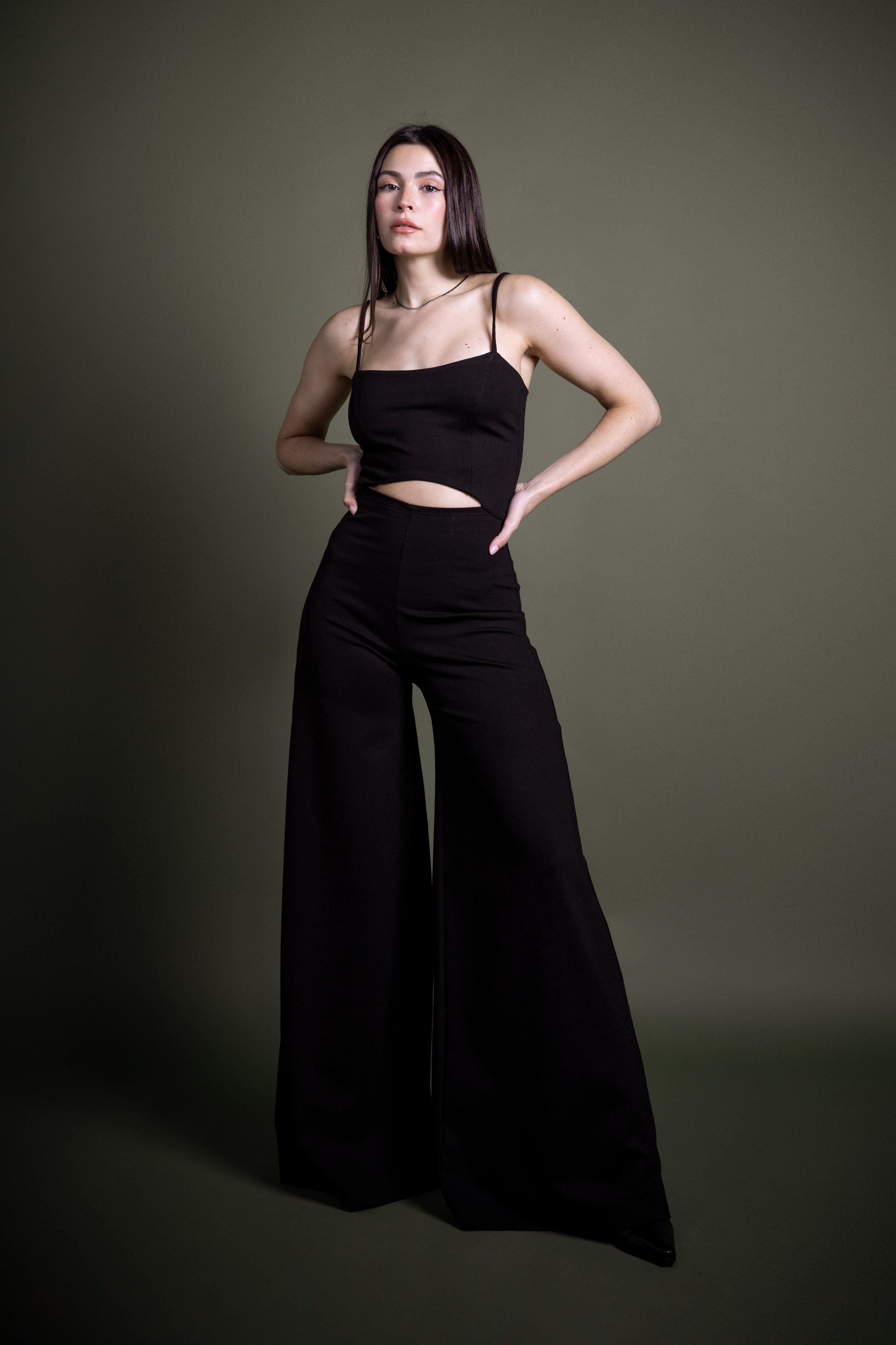 SET - Wide leg jumpsuit + Organic cotton Shrug