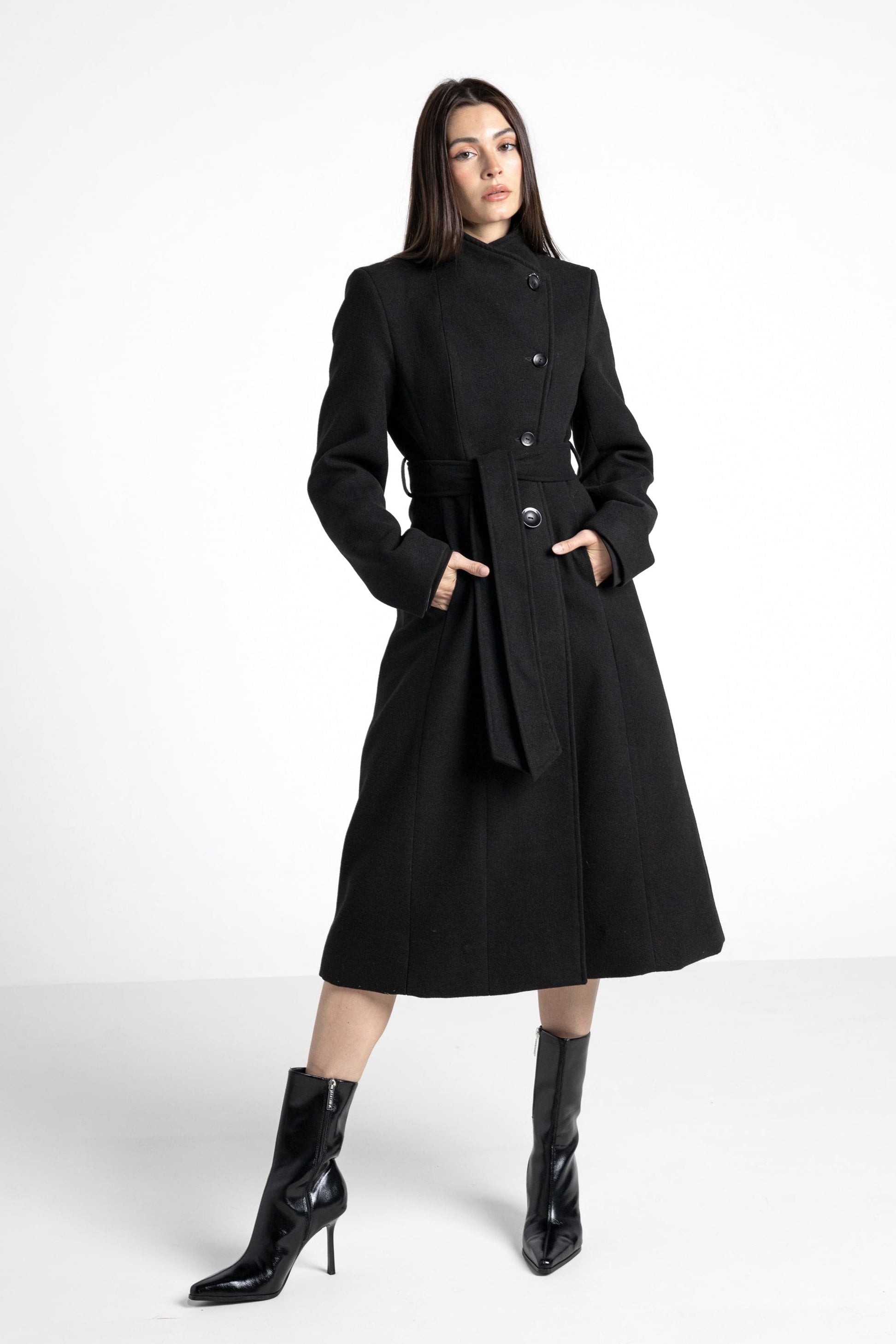 Classic Crossed Long Coat | Fitted Tailored Cut | Limited Edition