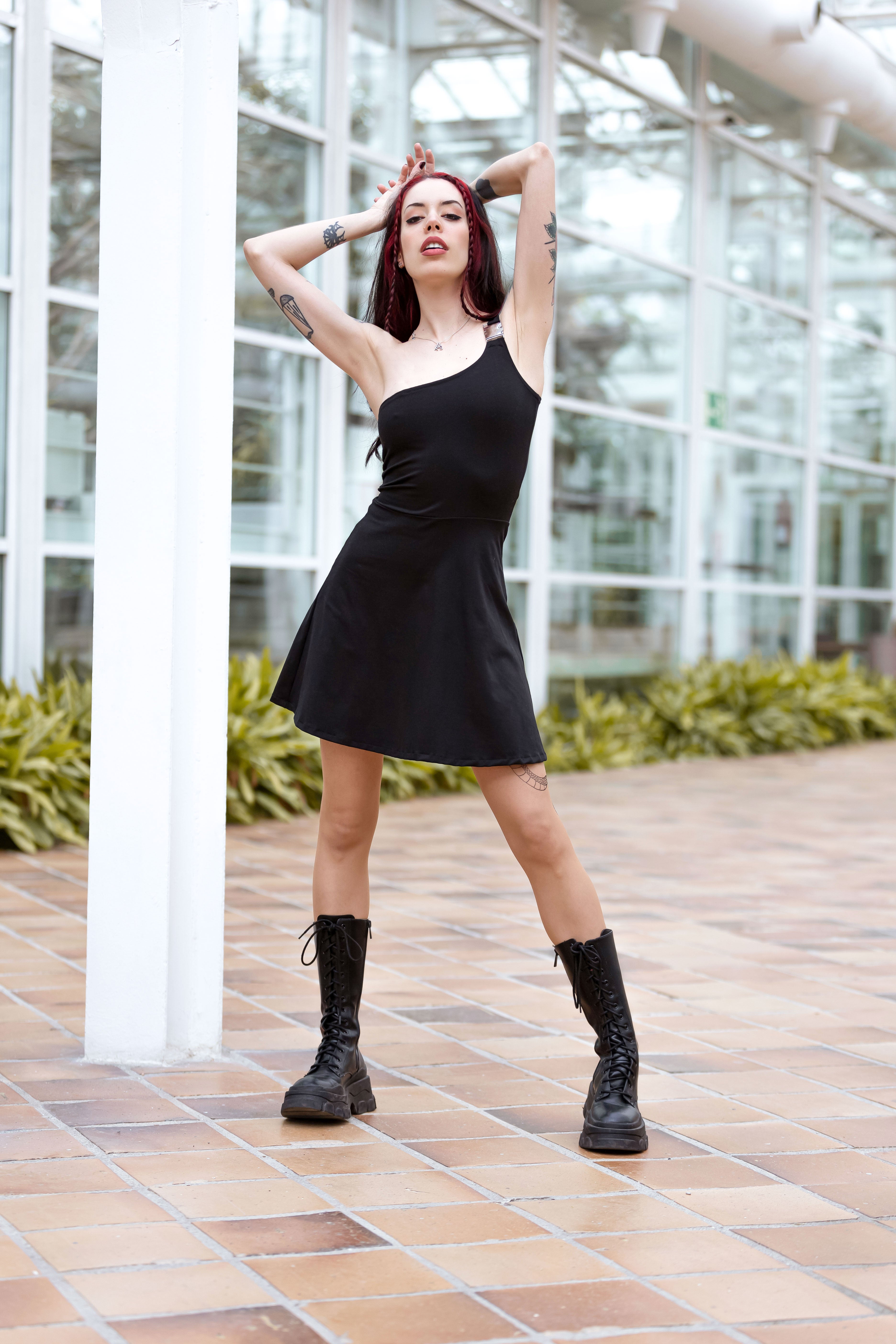 Lilac One-Shoulder Mini Dress | Organic Cotton Jersey Skater Dress