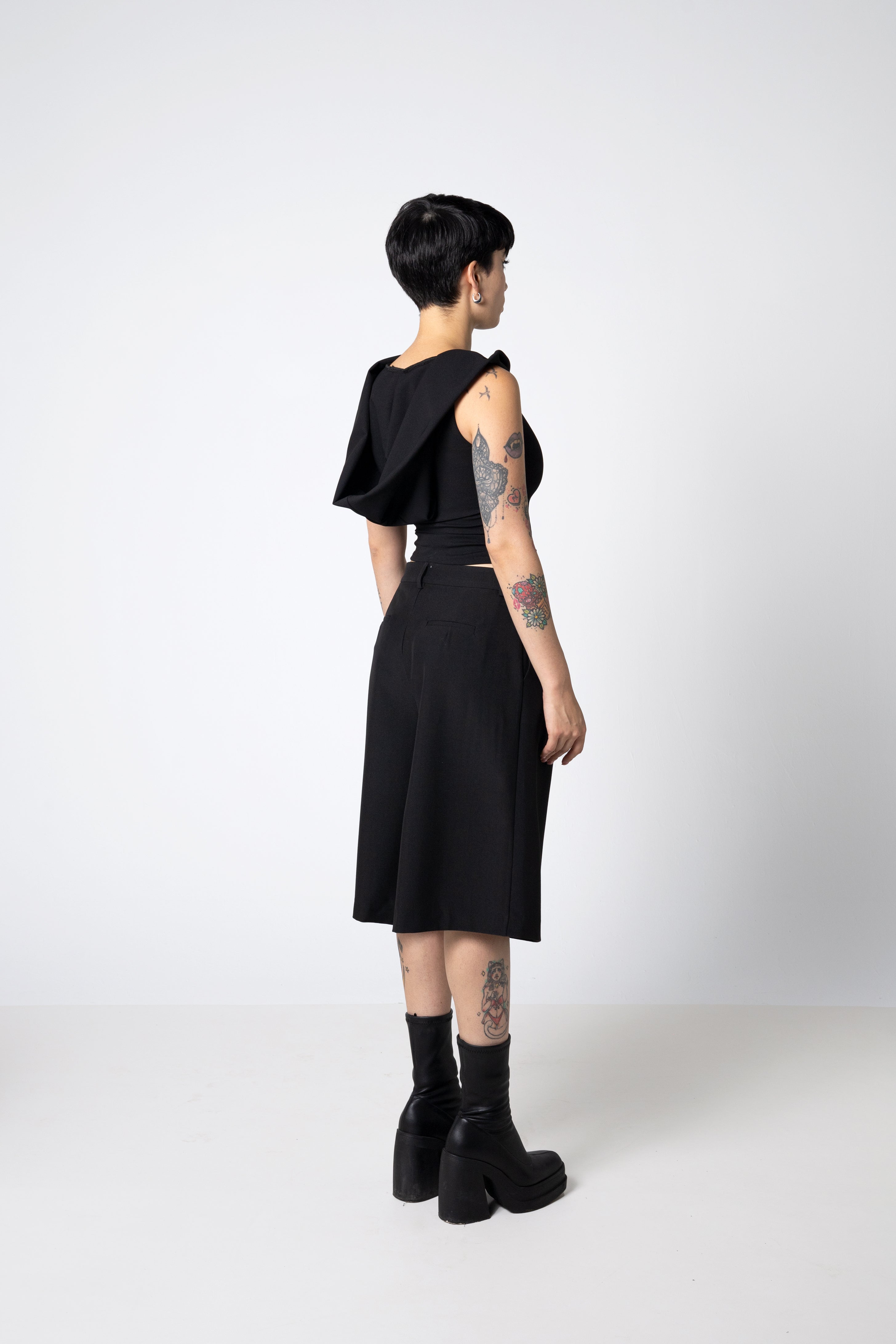 Cropped pleated culotte trousers with a skirted silhouette - Tailor Jorts