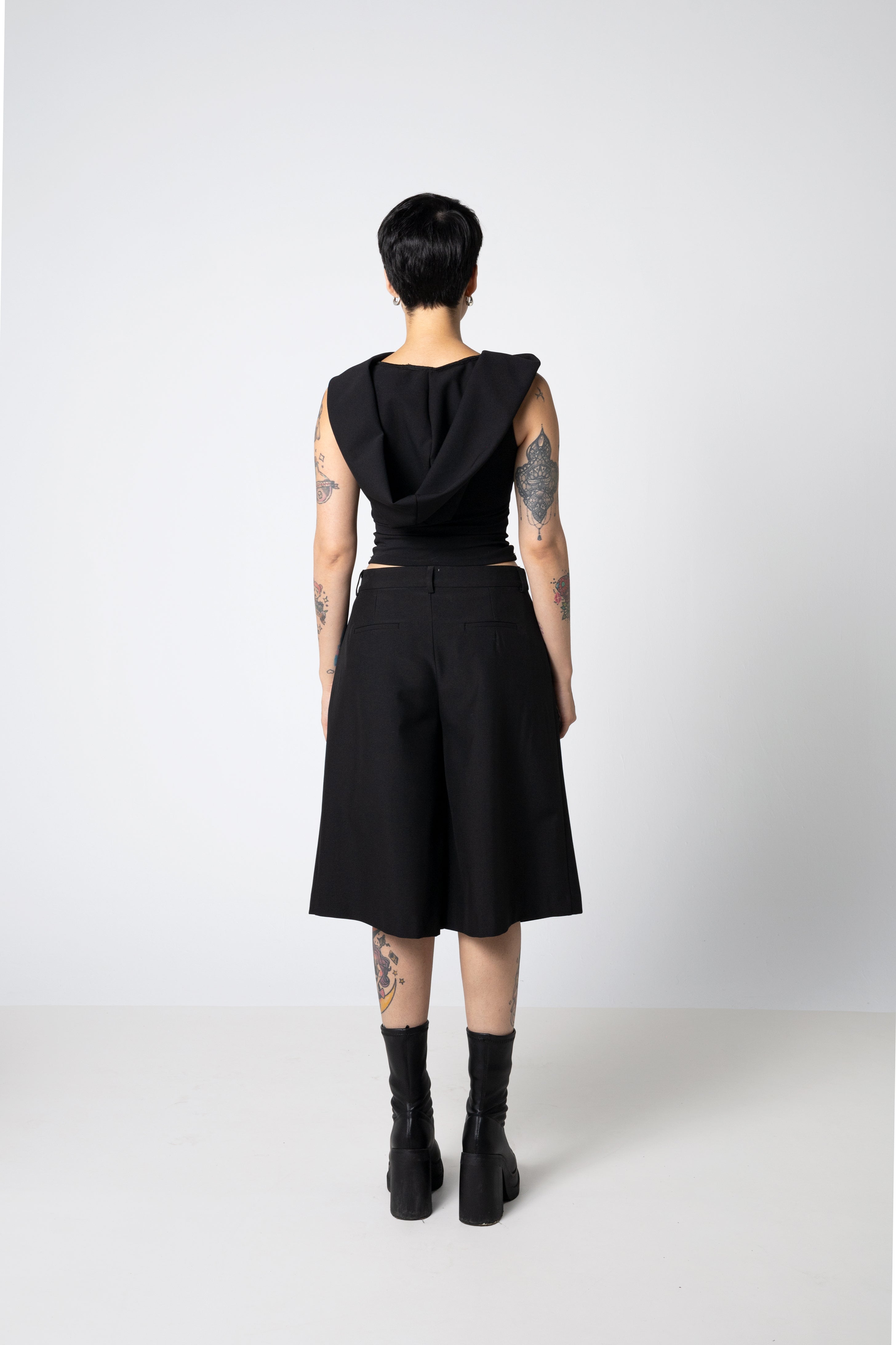 Cropped pleated culotte trousers with a skirted silhouette - Tailor Jorts