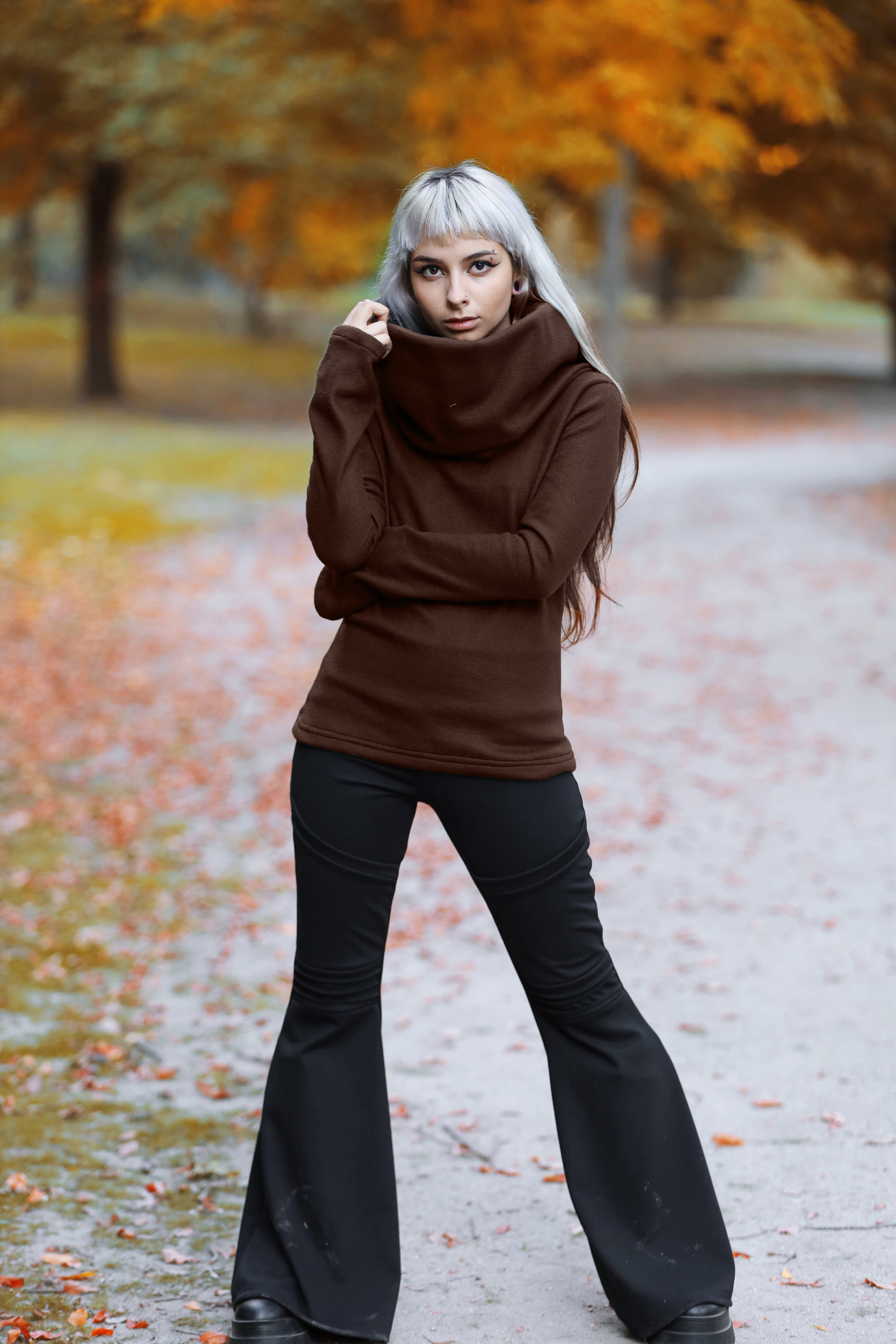 Emerald Fairy Cowl Neck Hooded Sweatshirt