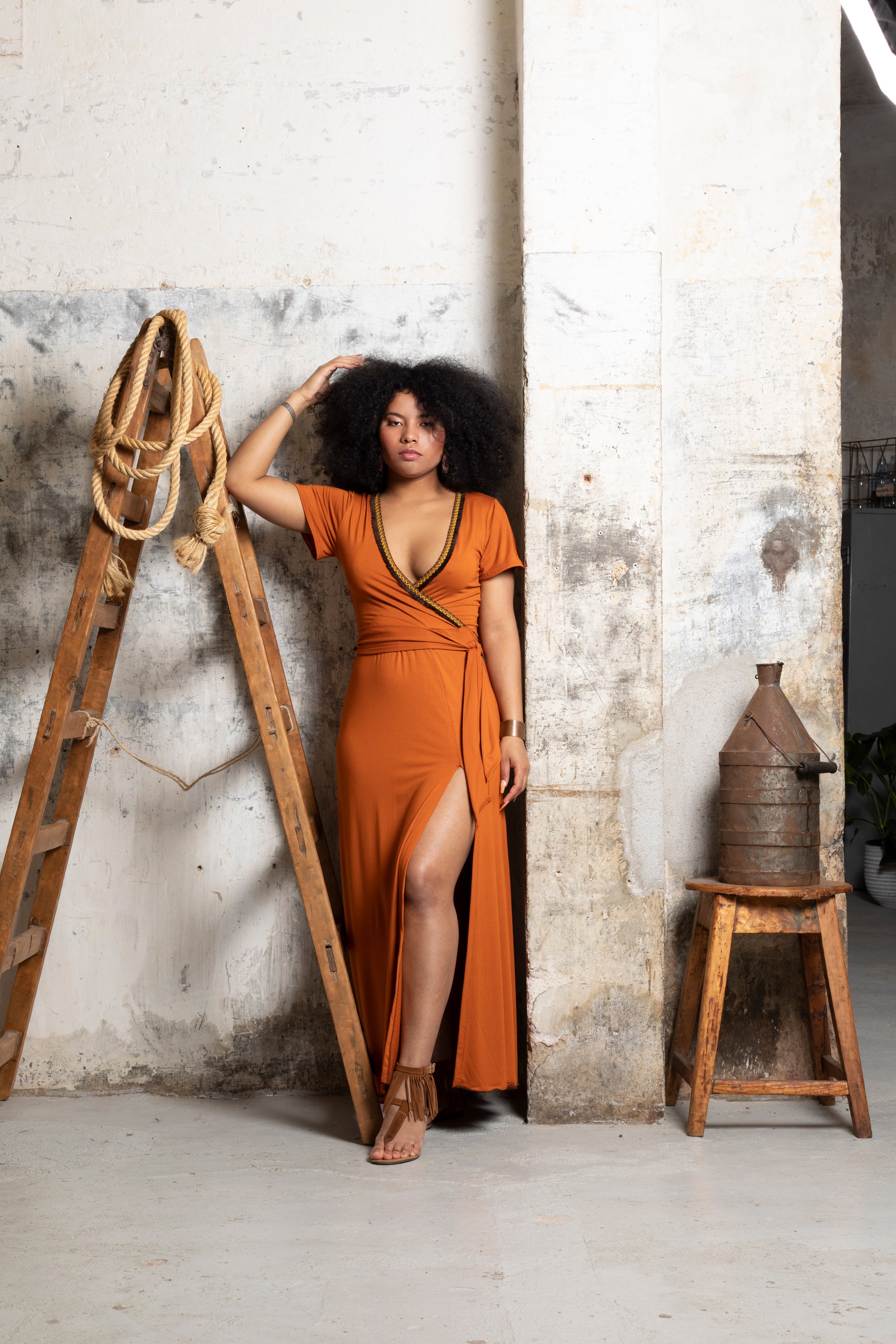 Black Bohemian Wrap Maxi Dress – Organic Bamboo Jersey