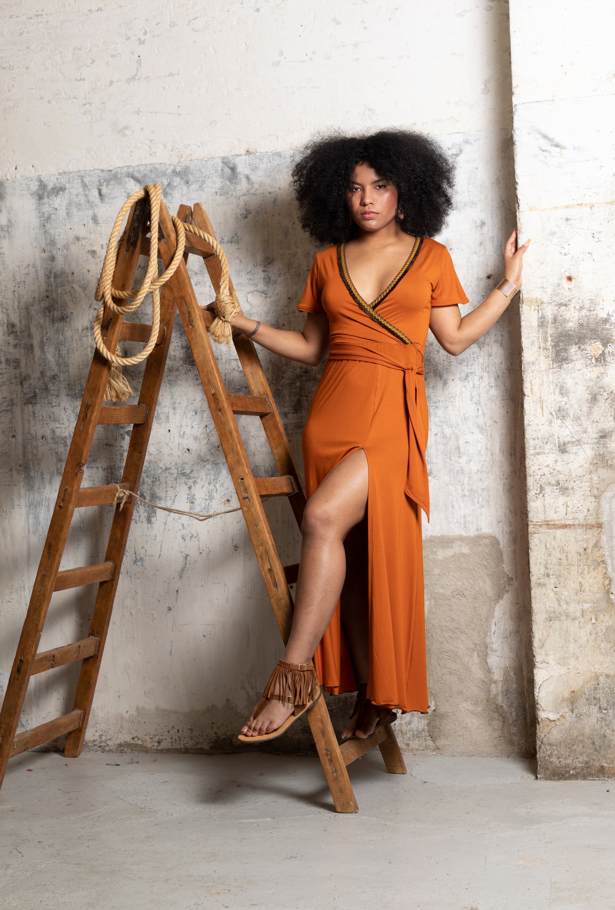 Black Bohemian Wrap Maxi Dress – Organic Bamboo Jersey
