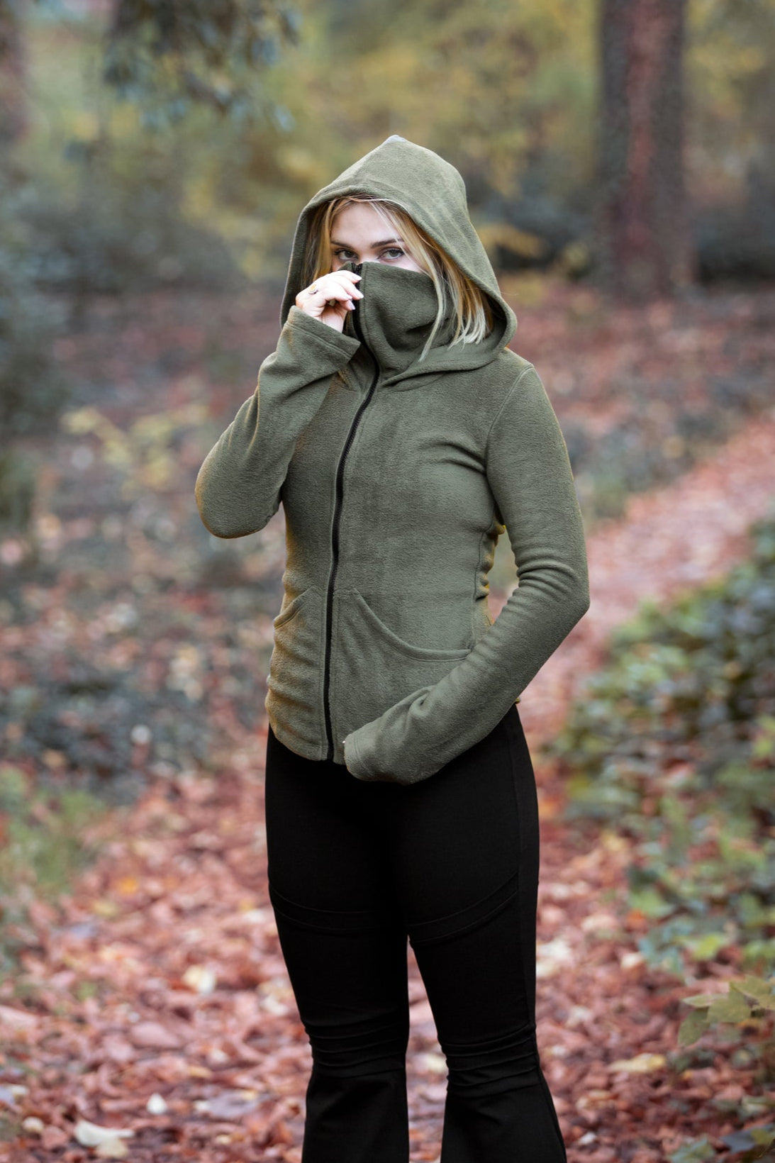Face mask zip-up hoodie