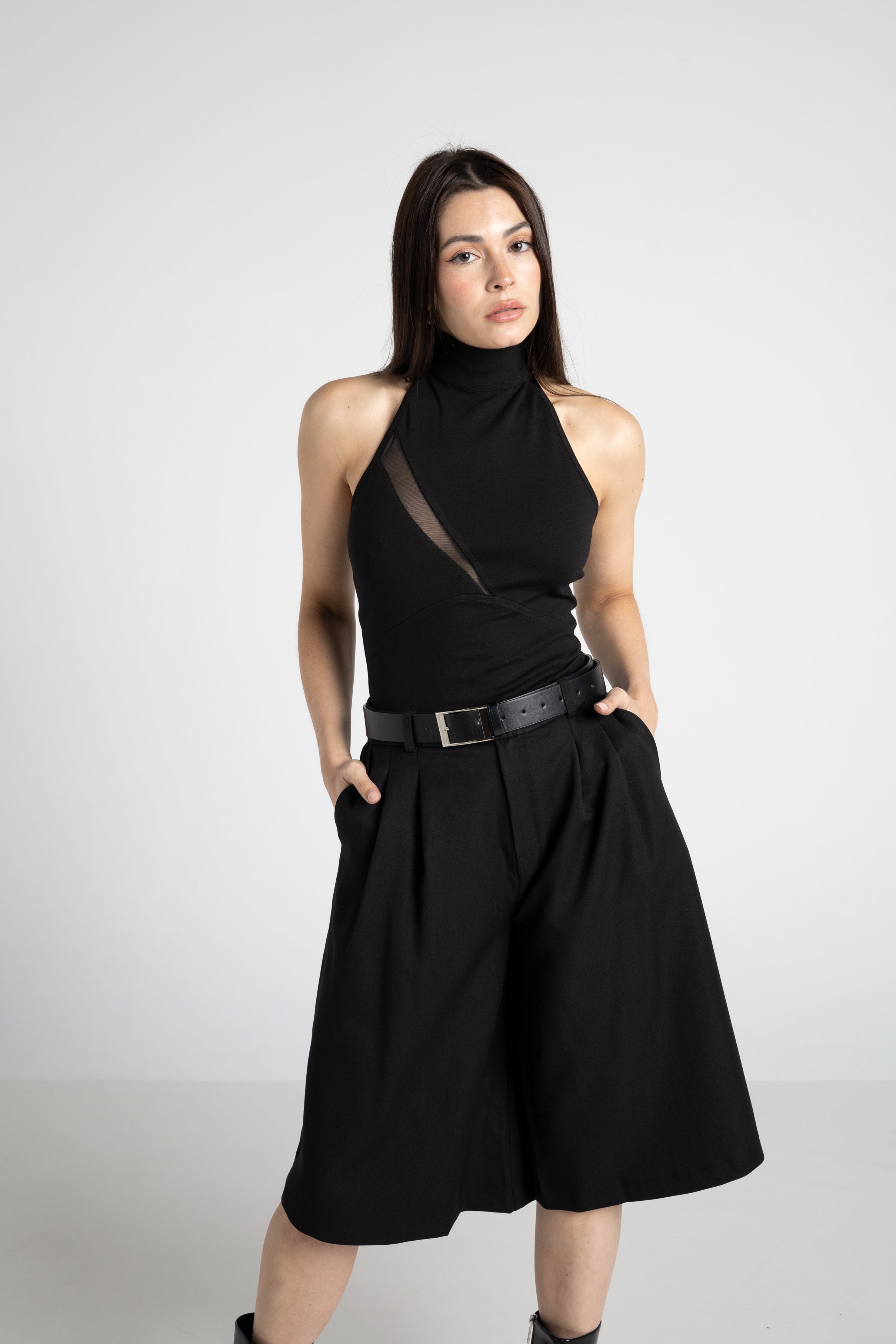 Cropped pleated culotte trousers with a skirted silhouette - Tailor Jorts