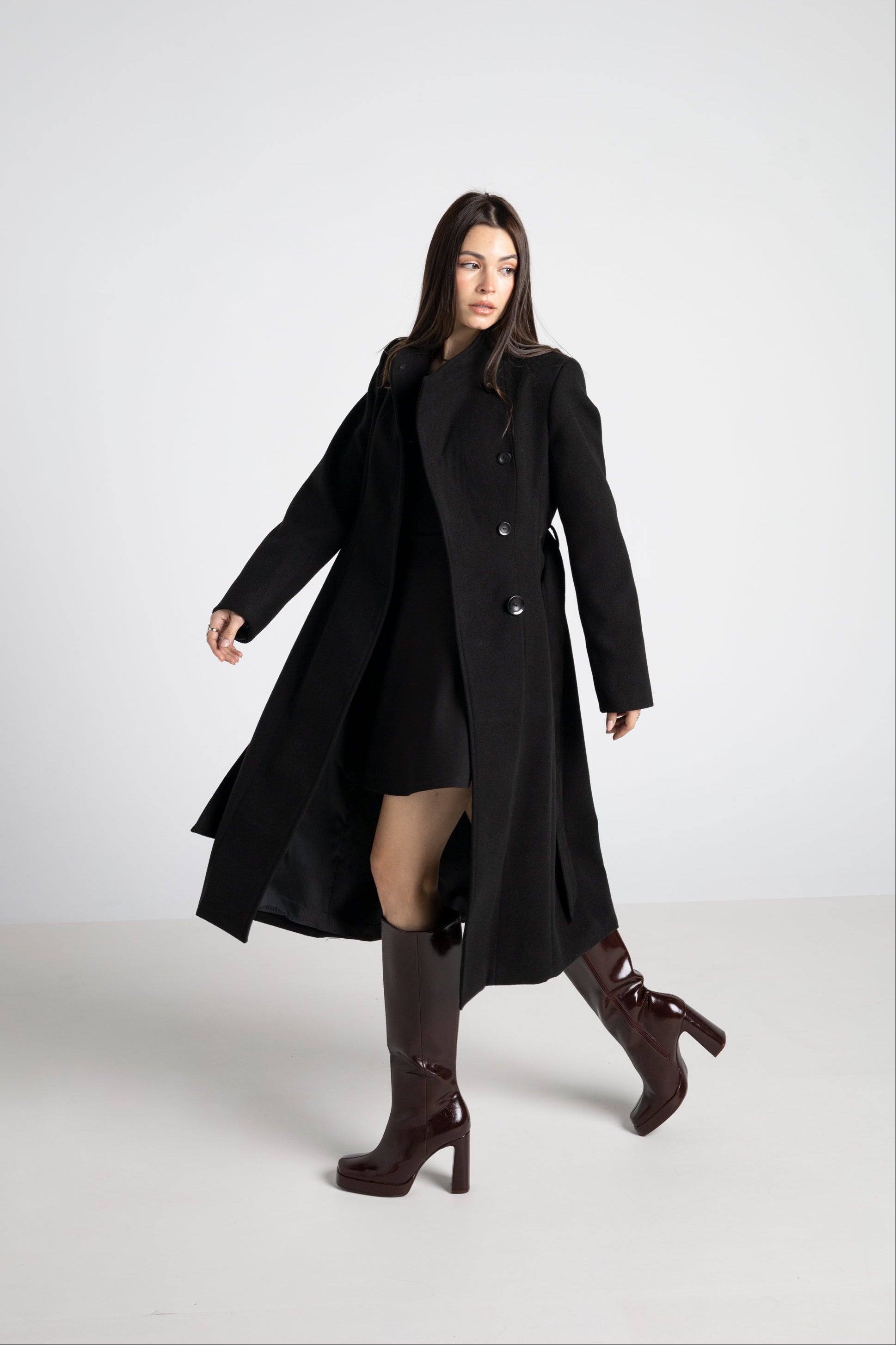 FREE SHIPPING. Classic Crossed Long Coat | Fitted Tailored Cut | Limited Edition