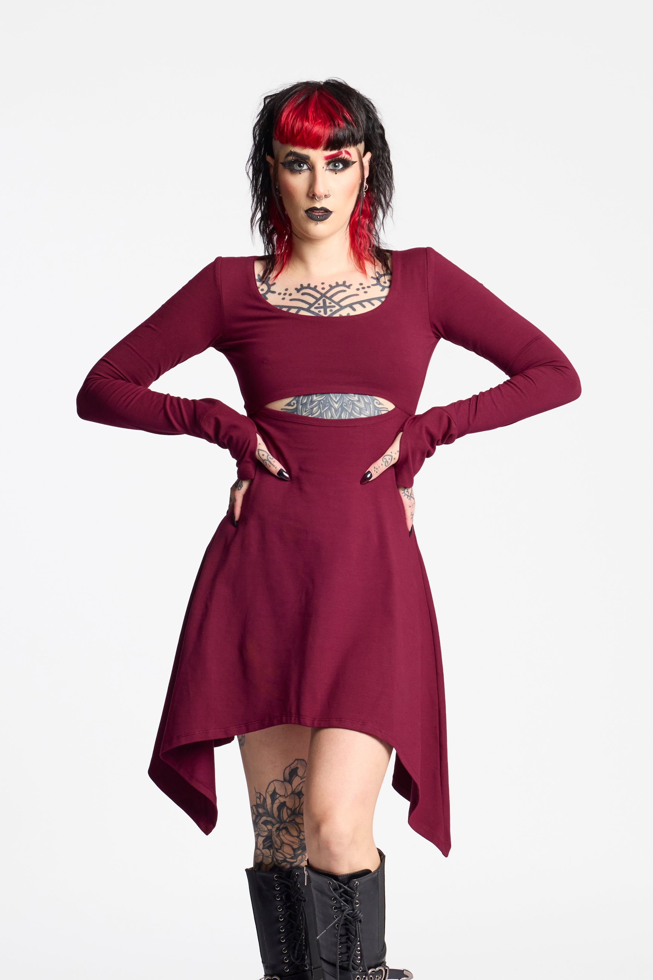 Black Asymmetrical Fairy Tunic Dress | Organic Cotton Boho Pixie Tunic (Copia)