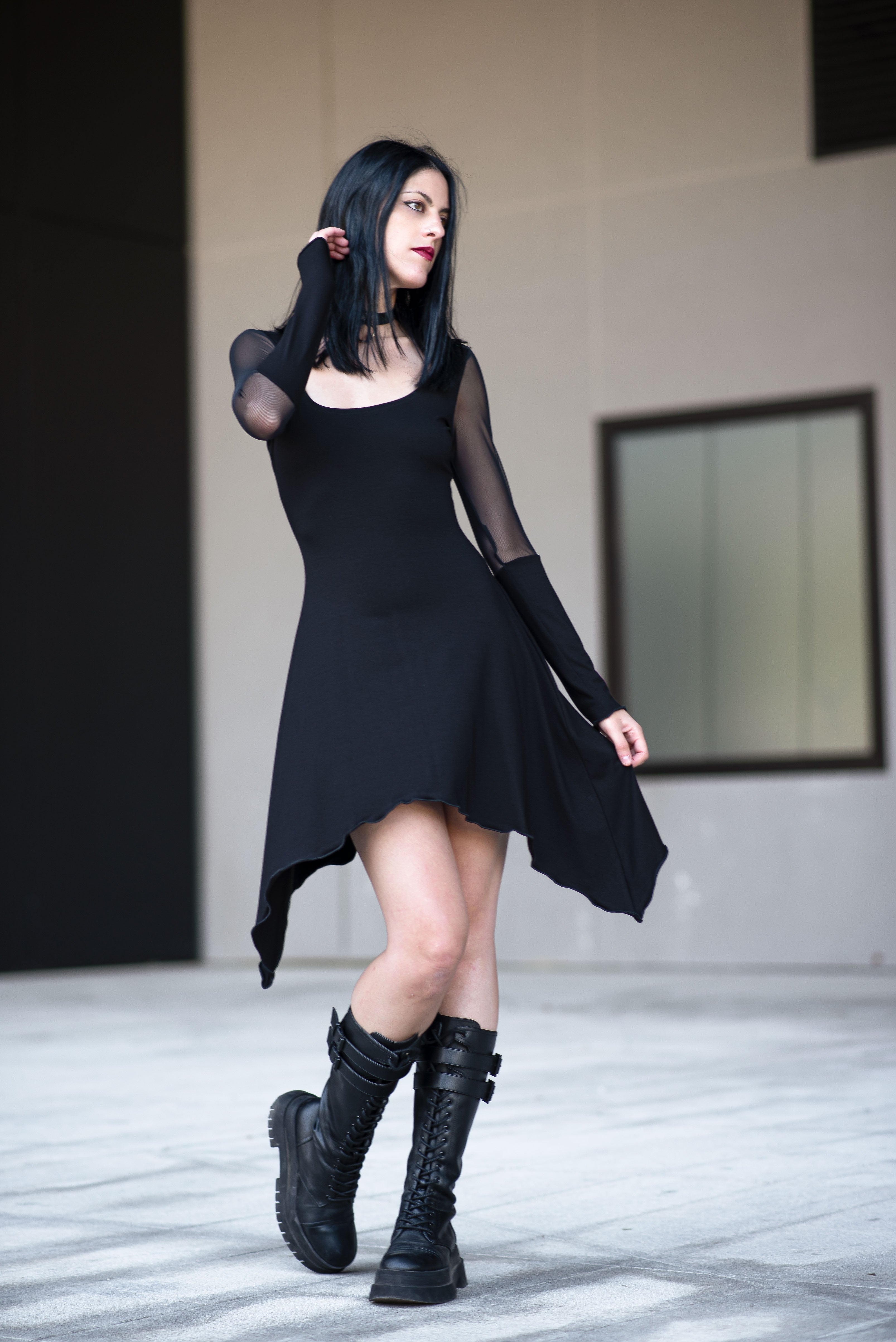 Lluvia dress – Mesh fairy goth tunic dress