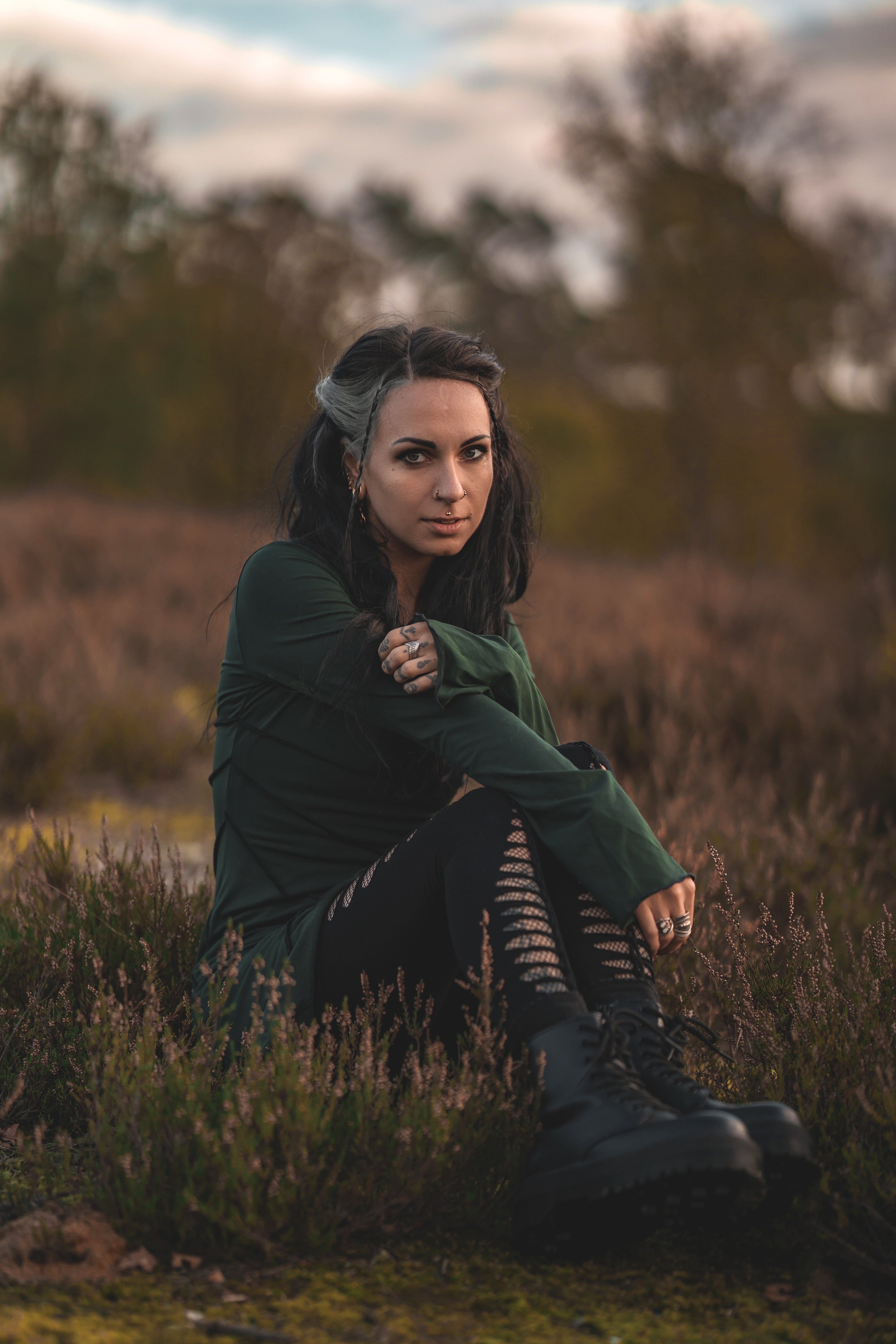 Black fairy goth long sleeve tunic dress