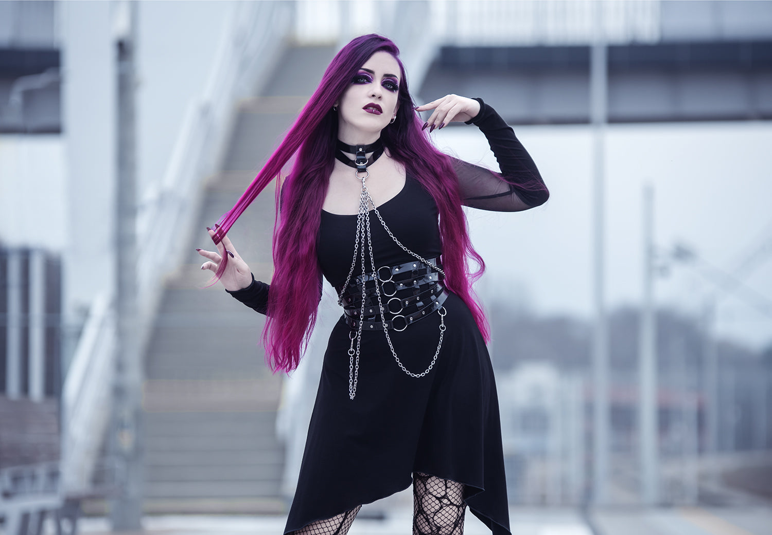Lluvia dress – Mesh fairy goth tunic dress