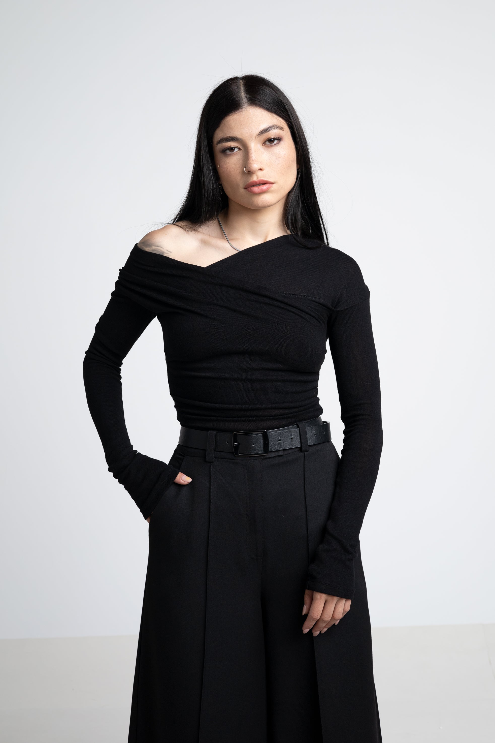 Dafne drapped sleeve top - Ecovero™