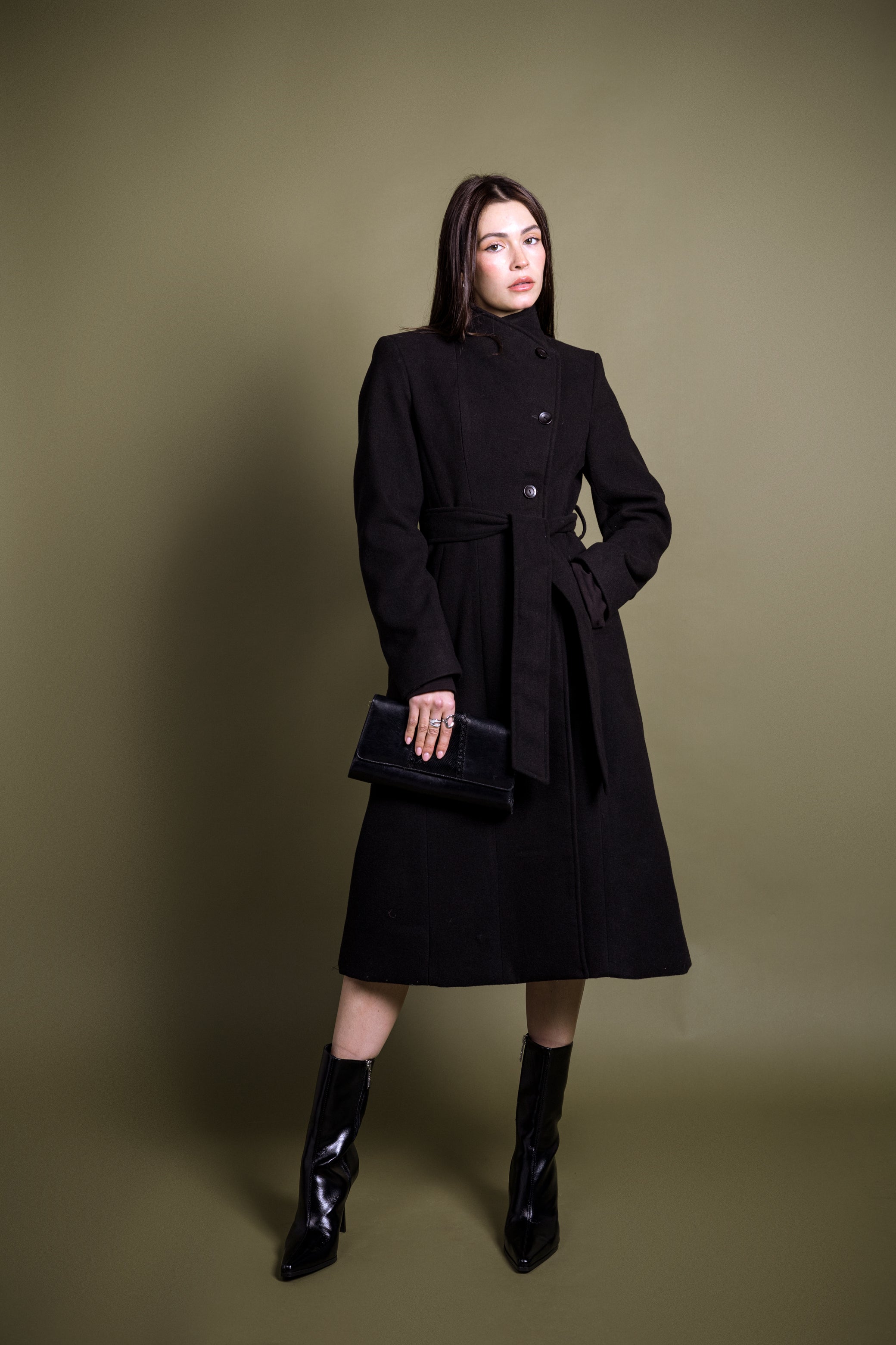 FREE SHIPPING. Classic Crossed Long Coat | Fitted Tailored Cut | Limited Edition- S to 3XL