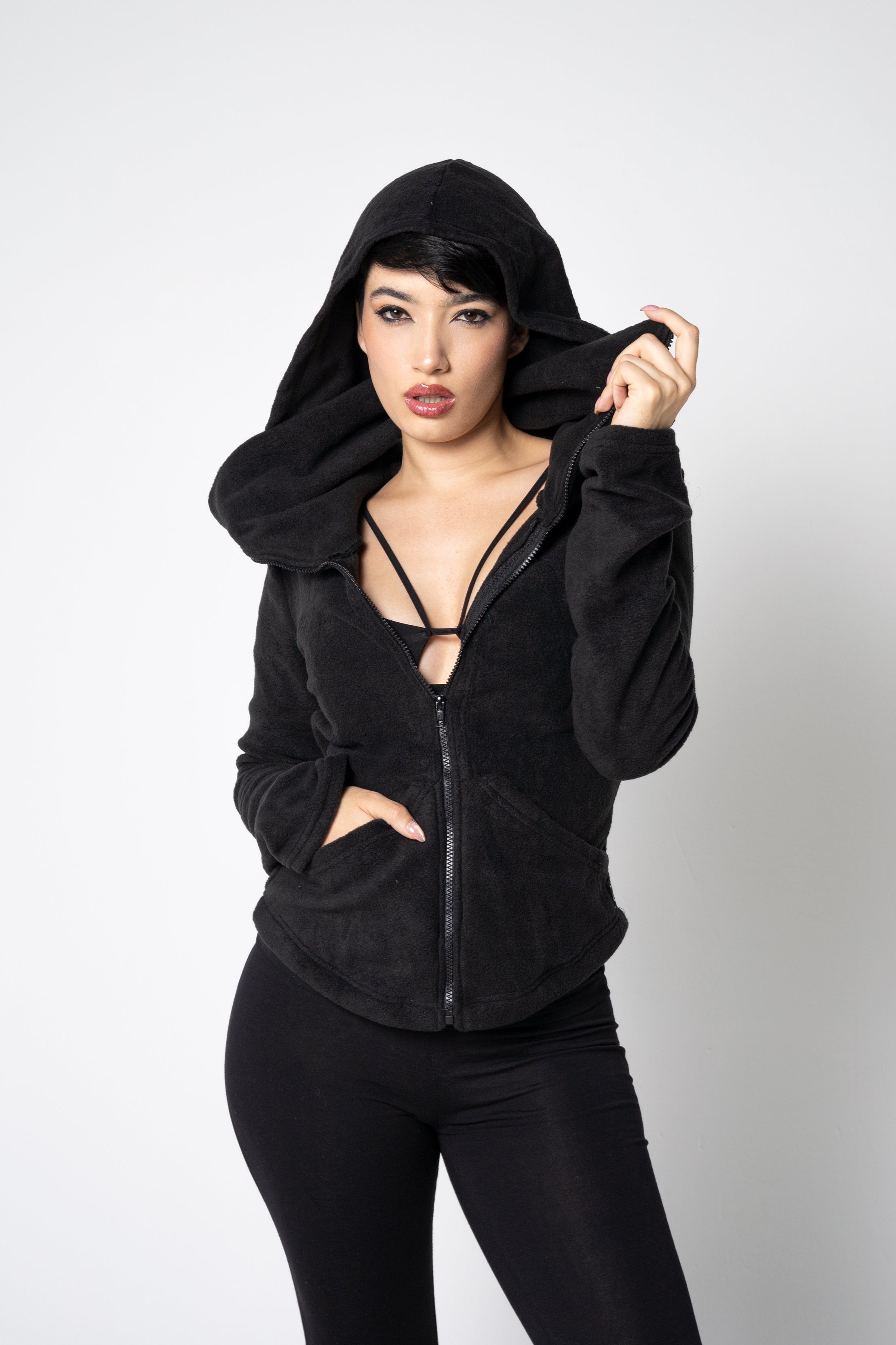 Face mask zip-up hoodie