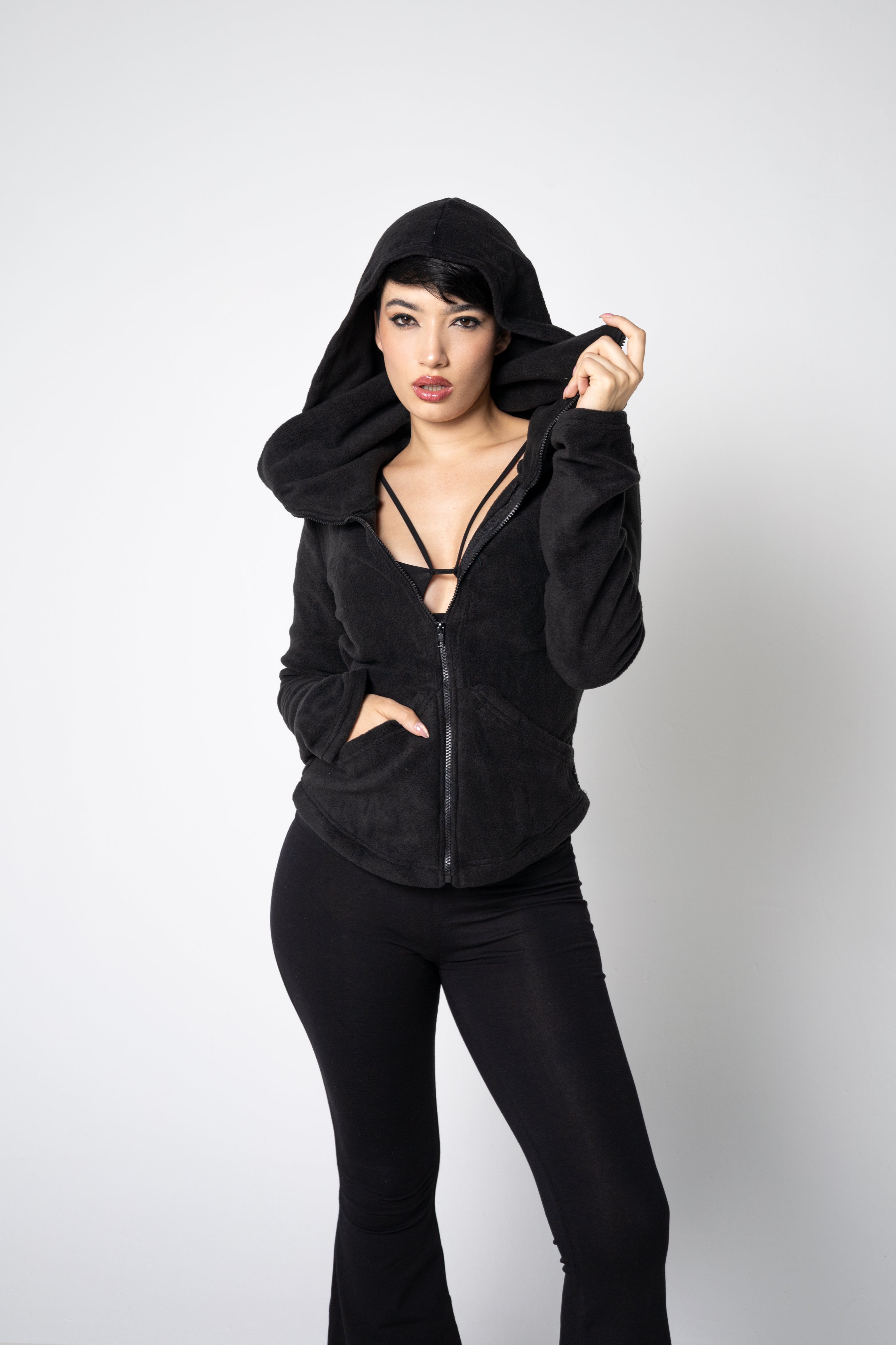 Face mask zip-up hoodie