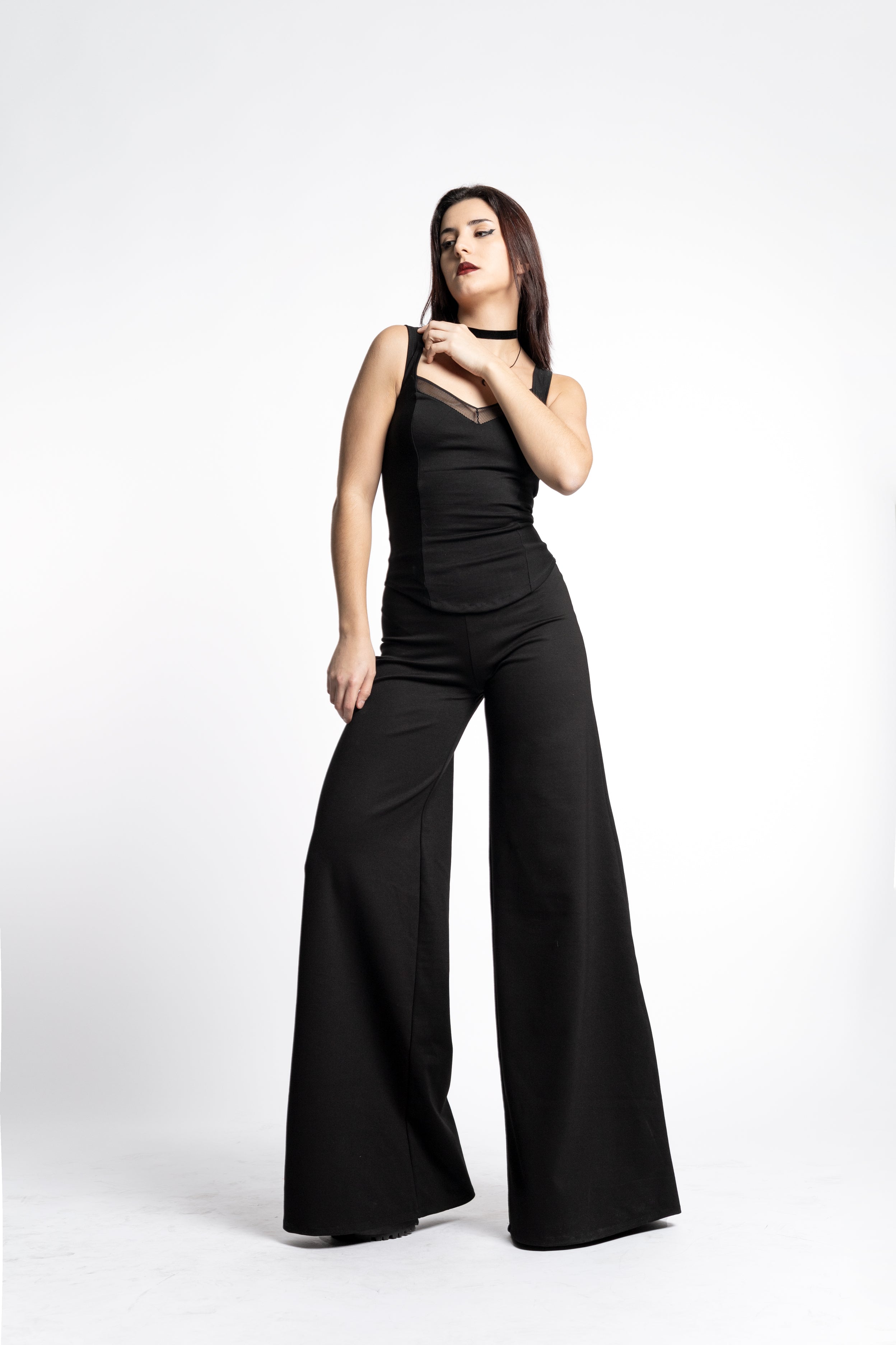 Plum Sleeveless Coset top. Square neck mesh top (Copia)