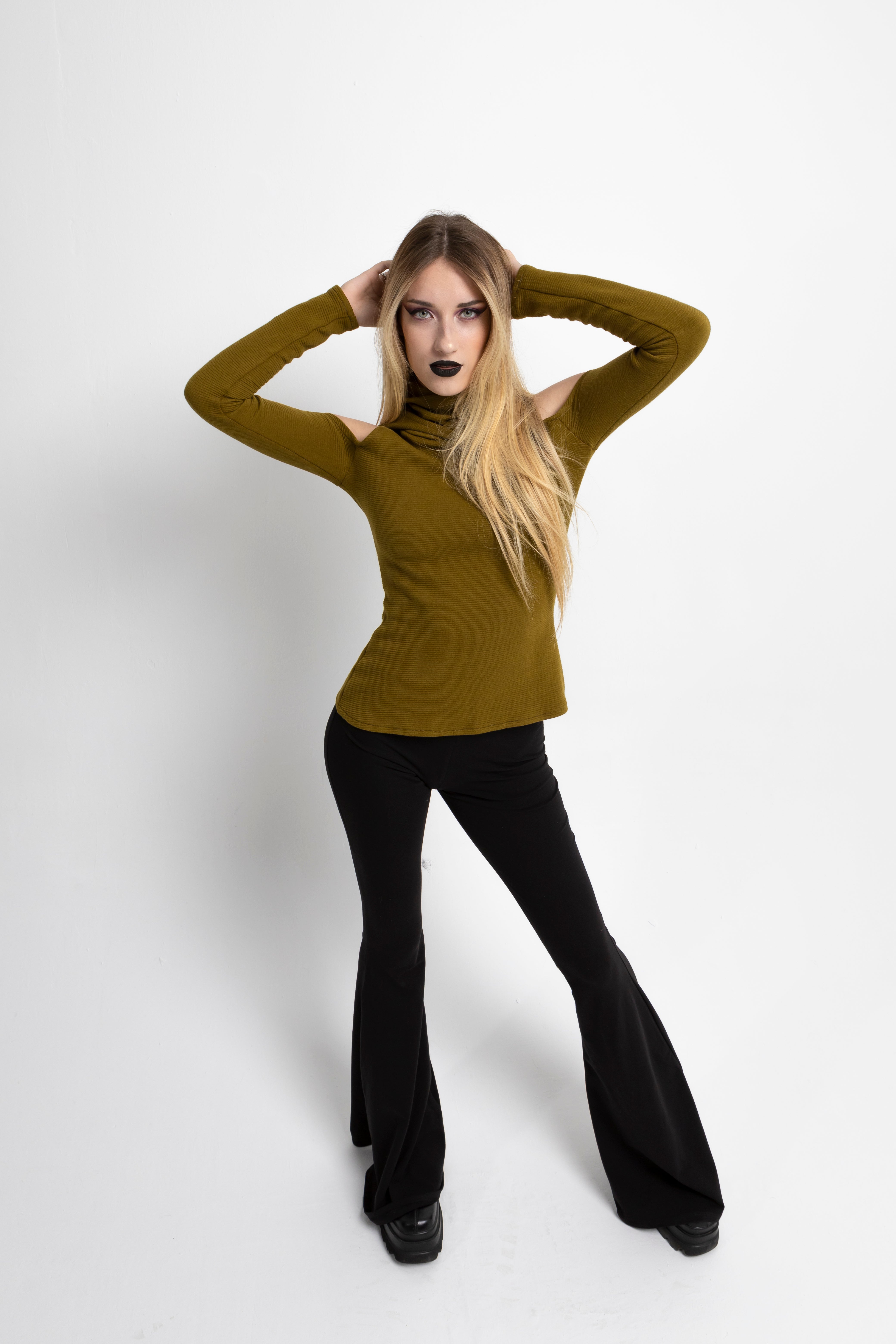 Lime green Elven Hoodie with Face Mask sweater