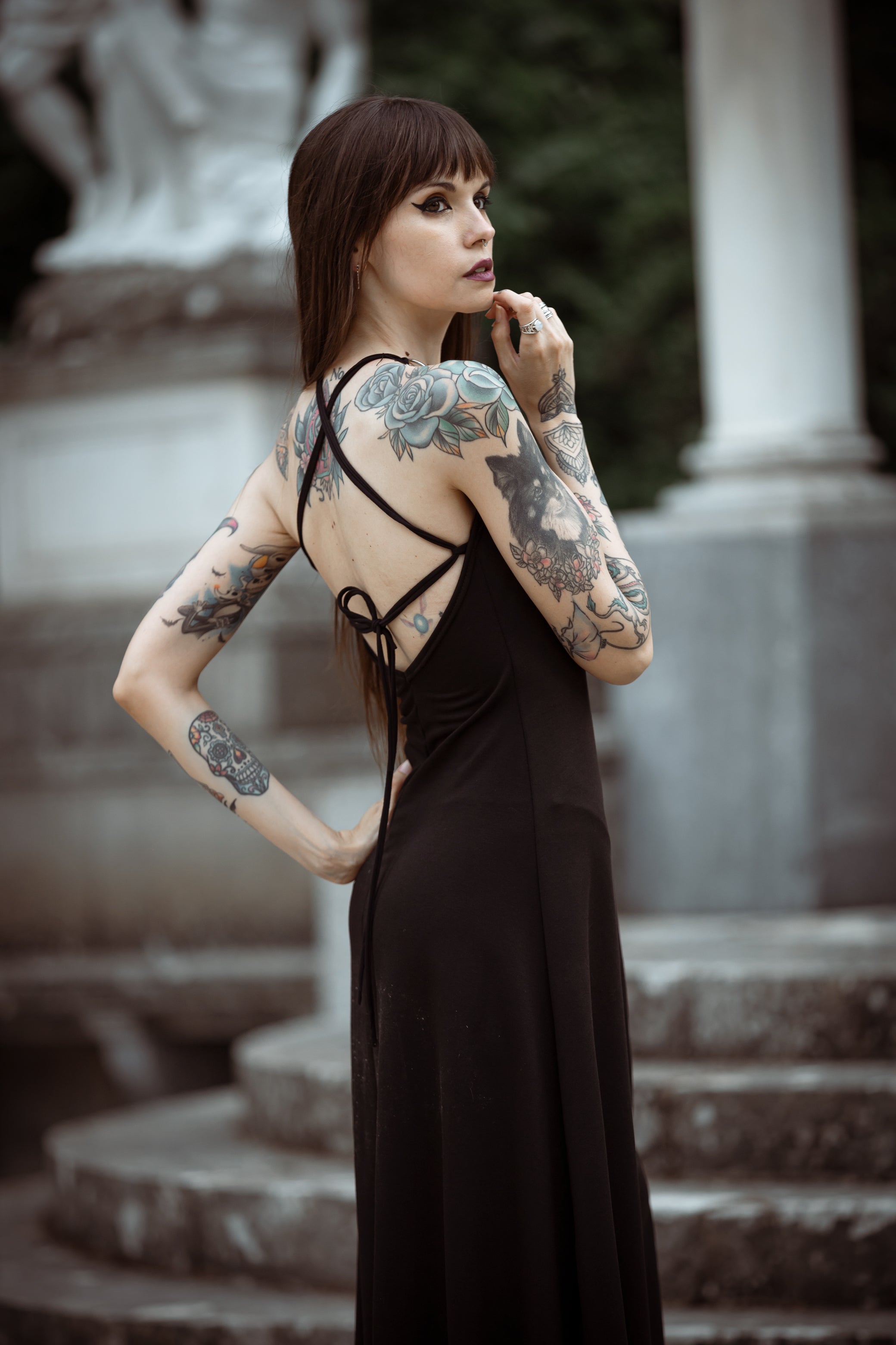 Emeral green faery maxi halter backless dress
