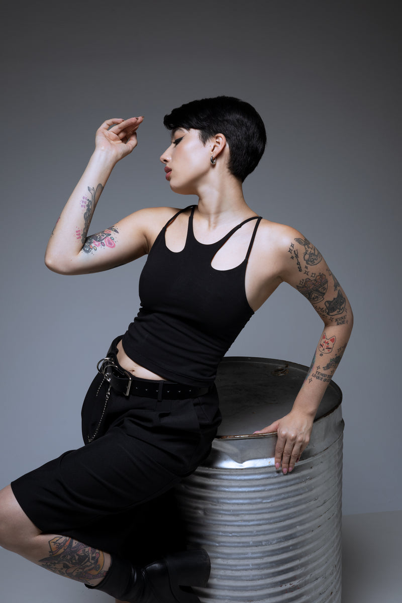 MIA Top – Organic Cotton Cut-Out Strappy Tank