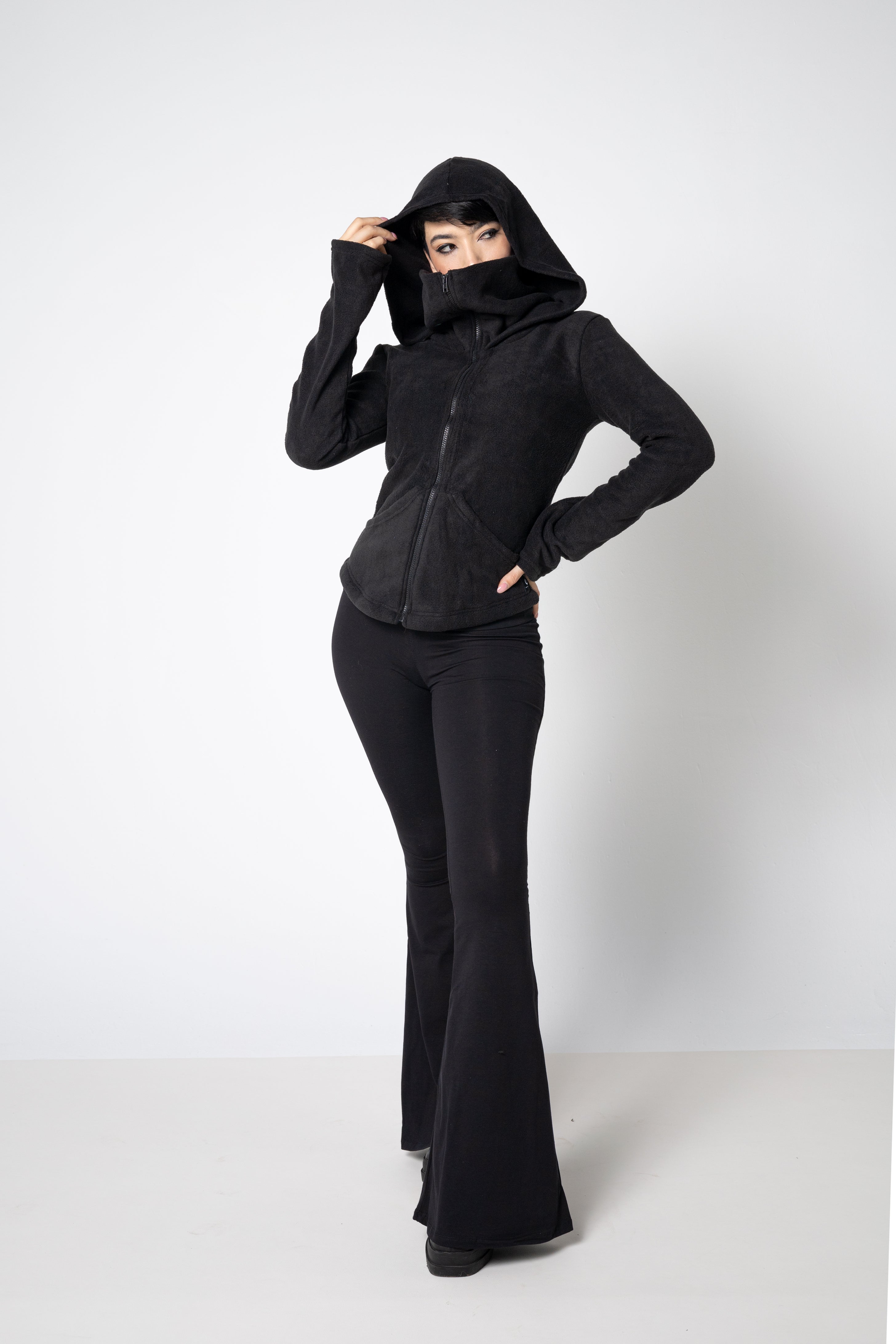 Face mask zip-up hoodie